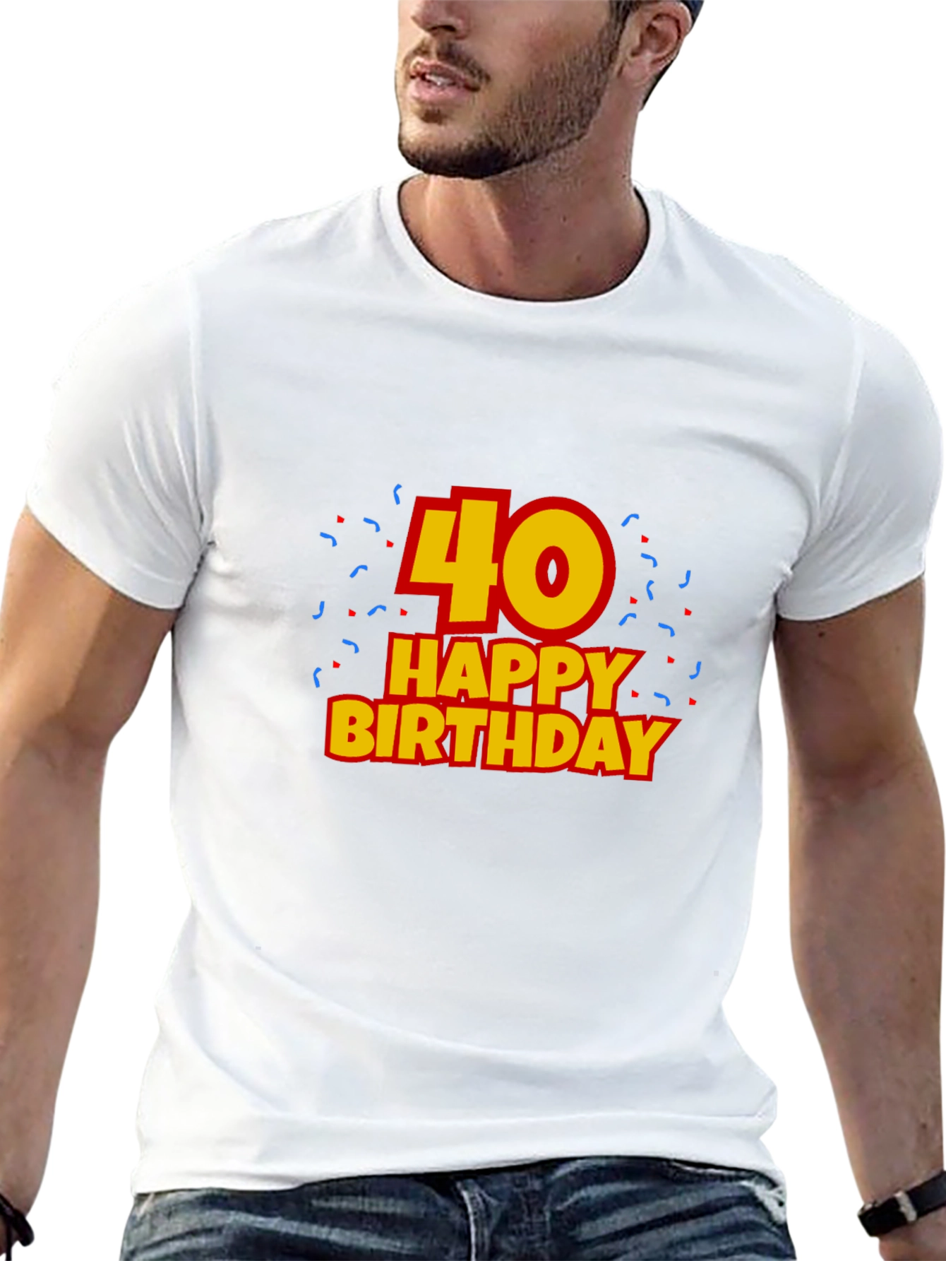 Black 40th Happy Birthday Black T-Shirt view 13