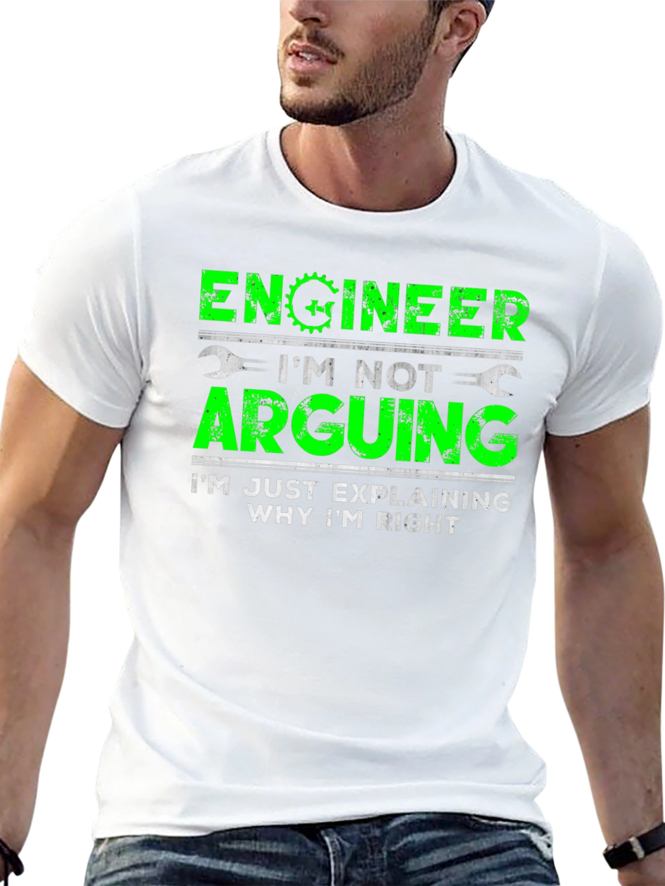 Black Engineer Arguing Funny T-Shirt view 13