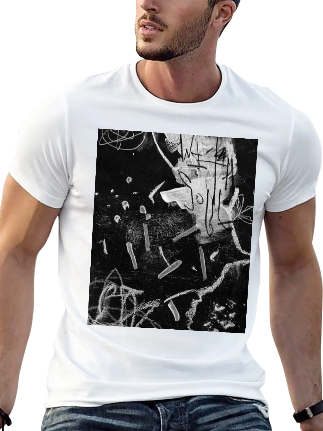 Black Abstract Art Black T-Shirt view 13
