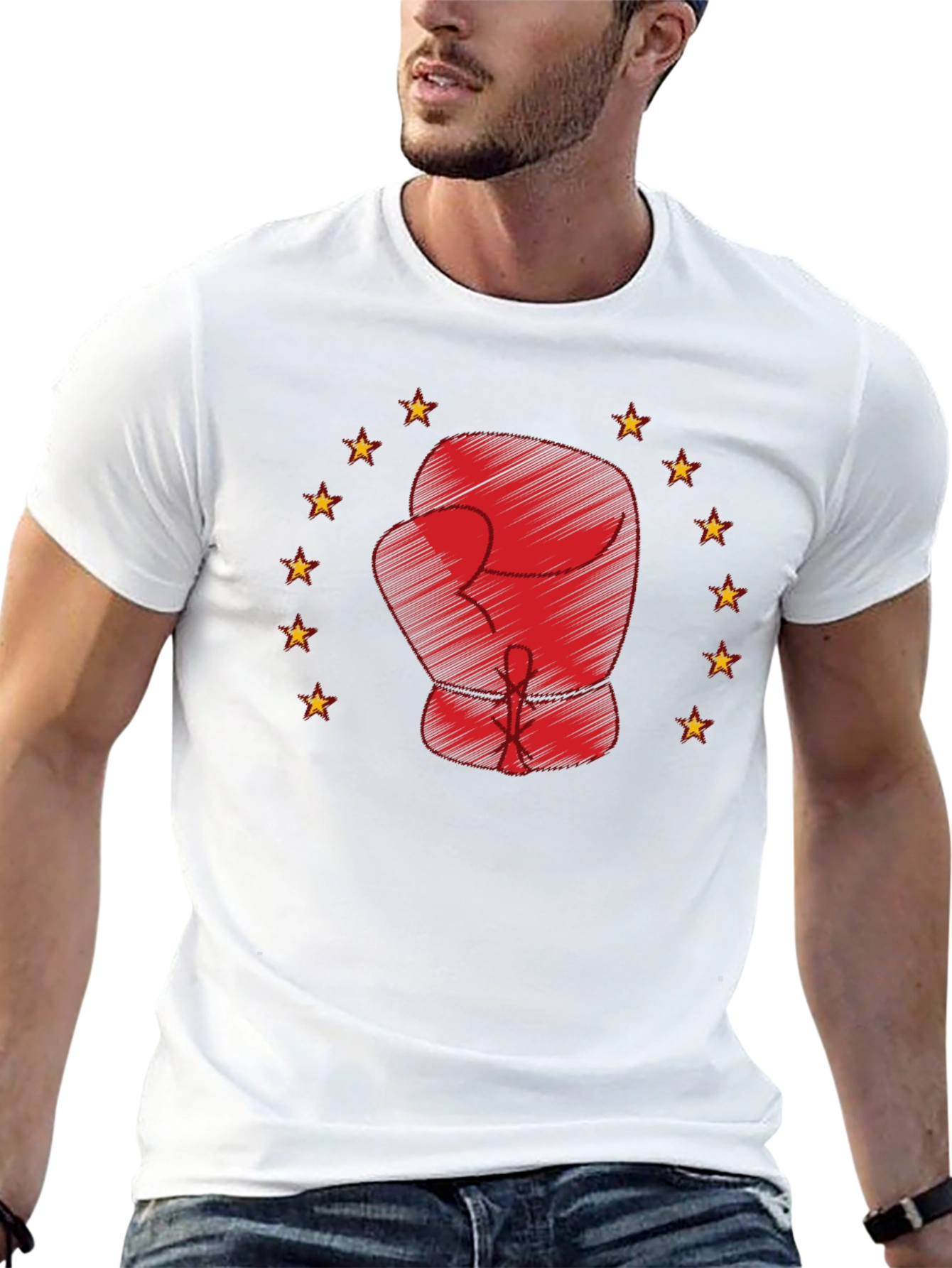 Black Boxing Glove Star T-Shirt - Graphic Tee view 13