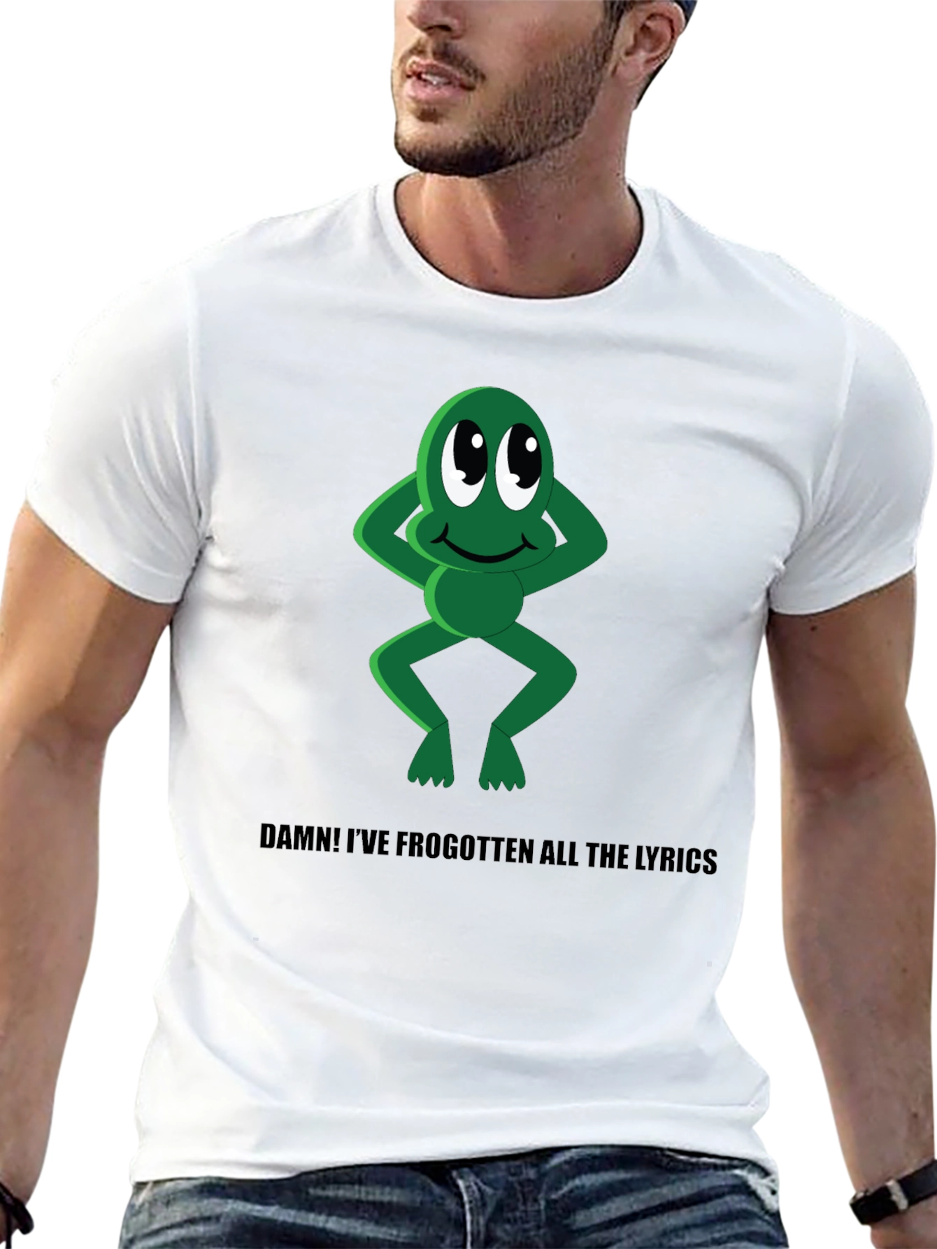 Black Funny Frog T-Shirt - Forgotten Lyrics Tee view 13
