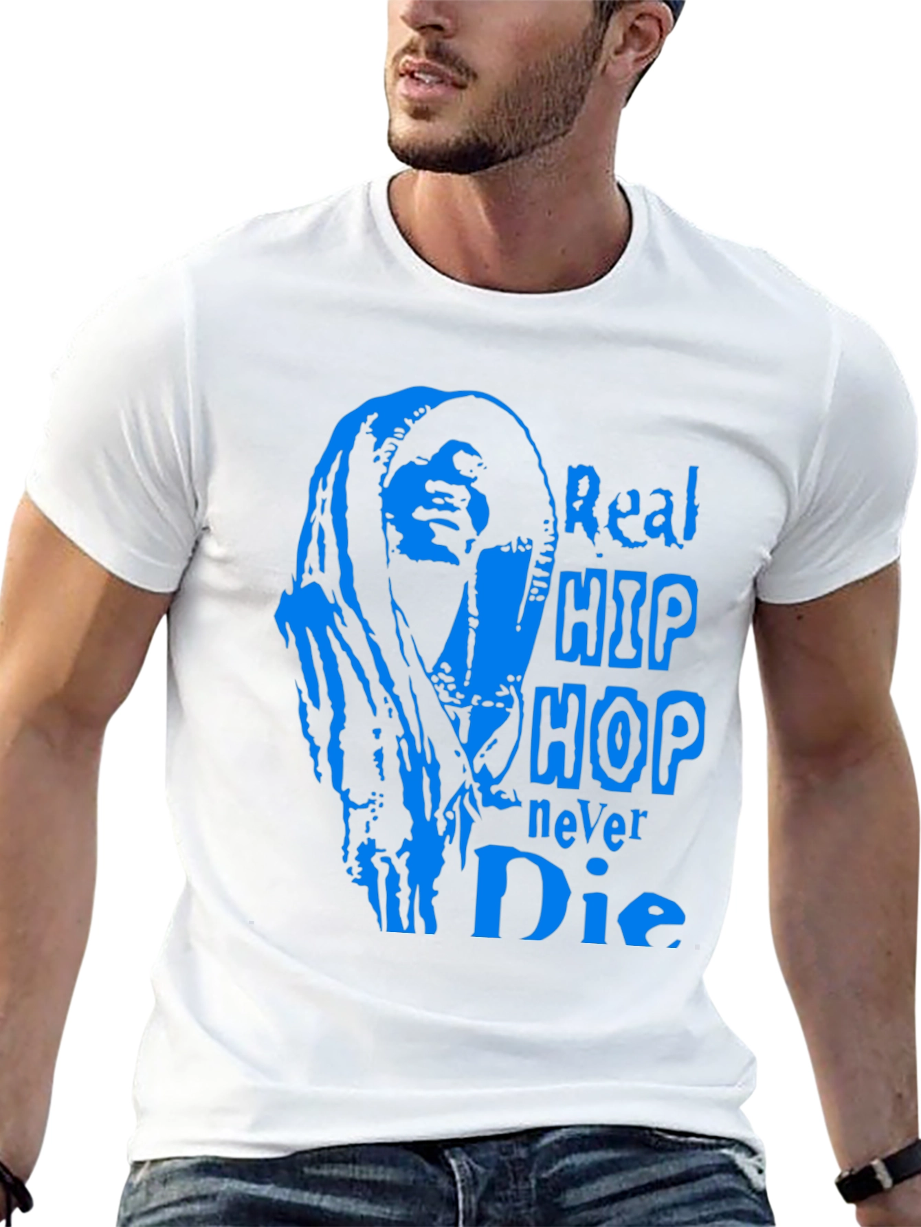 Black Real Hip Hop Never Die T-Shirt view 13
