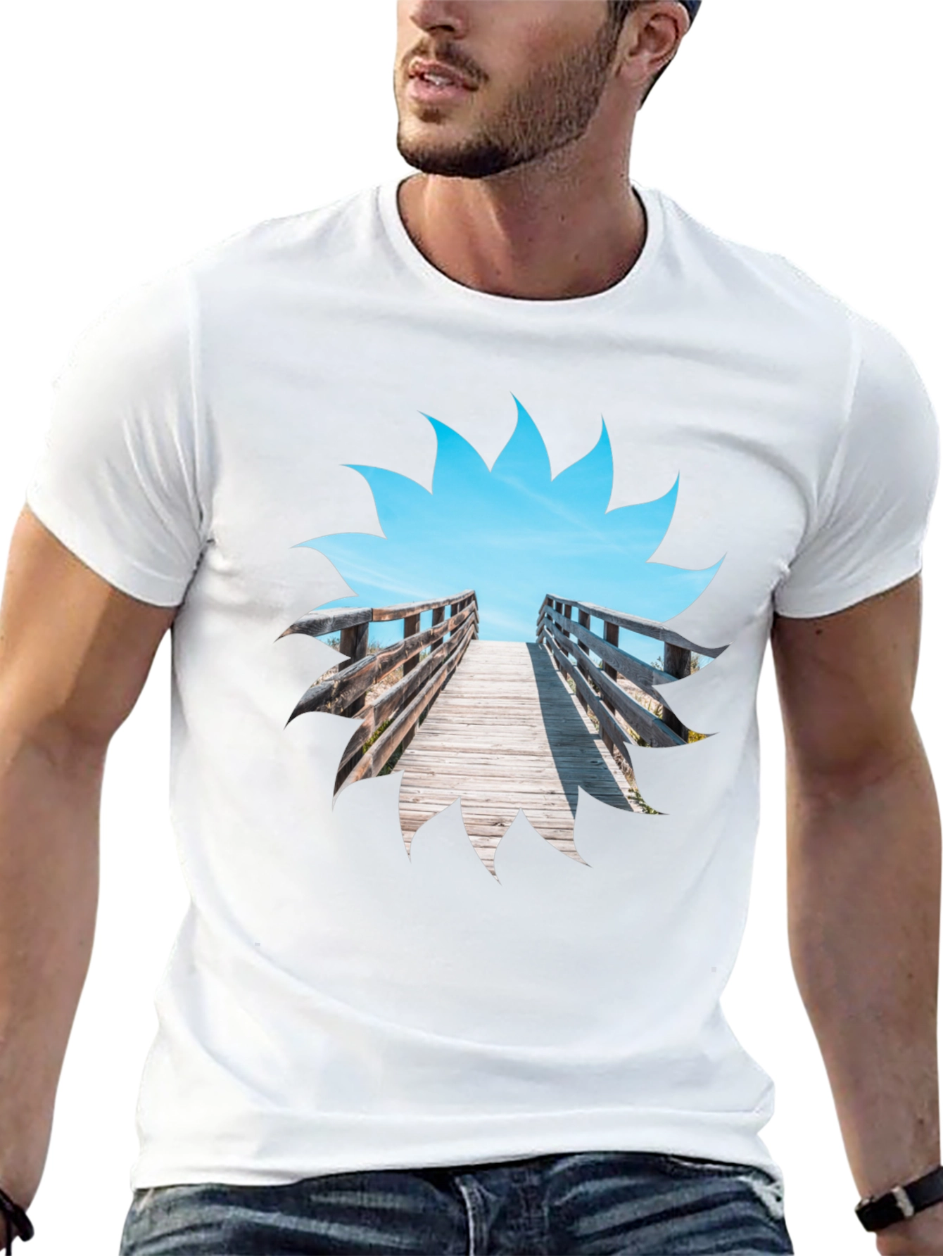 Black Beach Boardwalk Graphic T-Shirt view 13