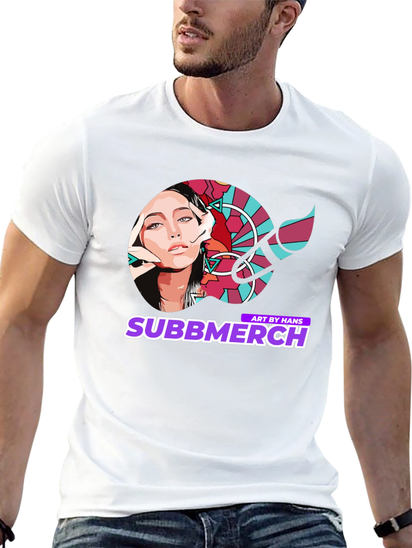 Black Subbmerch Art by Hans Black Graphic Tee view 13