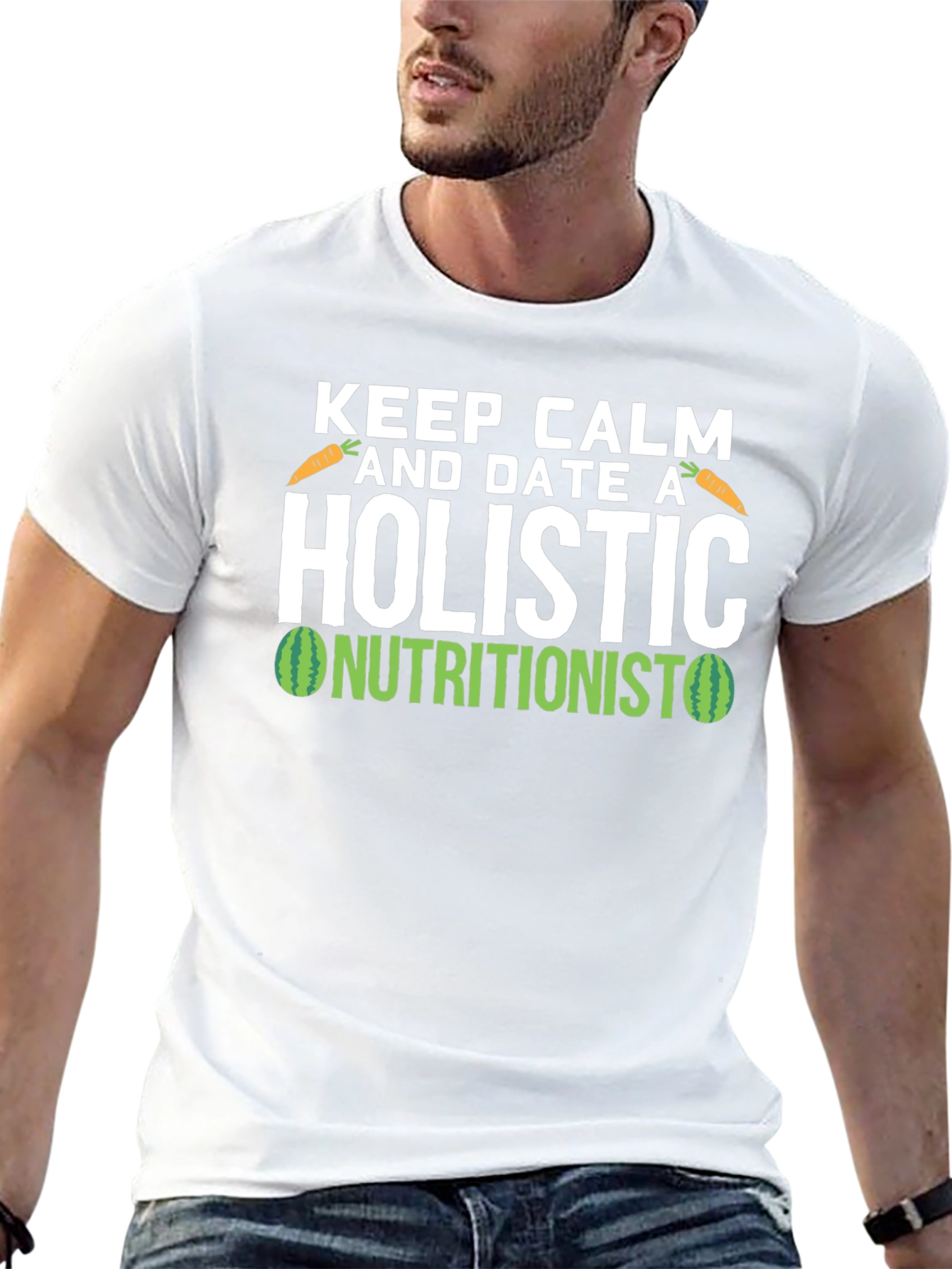 Black Holistic Nutritionist T-Shirt - Keep Calm and Date One view 13