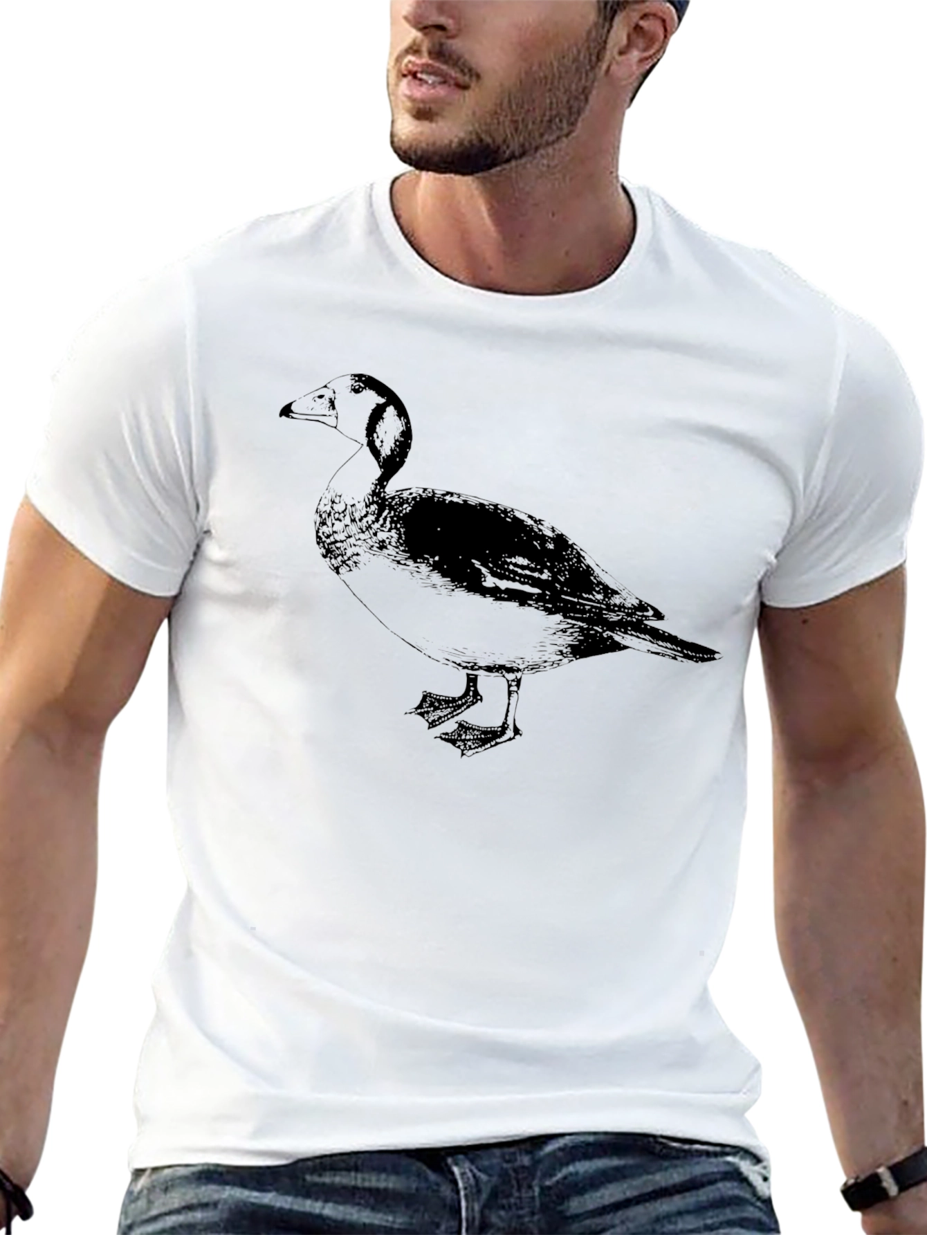 Black Black Goose Graphic Tee - Classic Crew Neck T-Shirt view 13