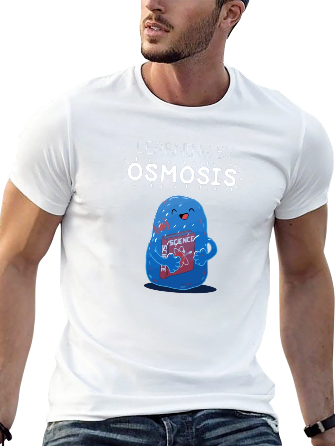 Black Learning by Osmosis Science T-Shirt view 13