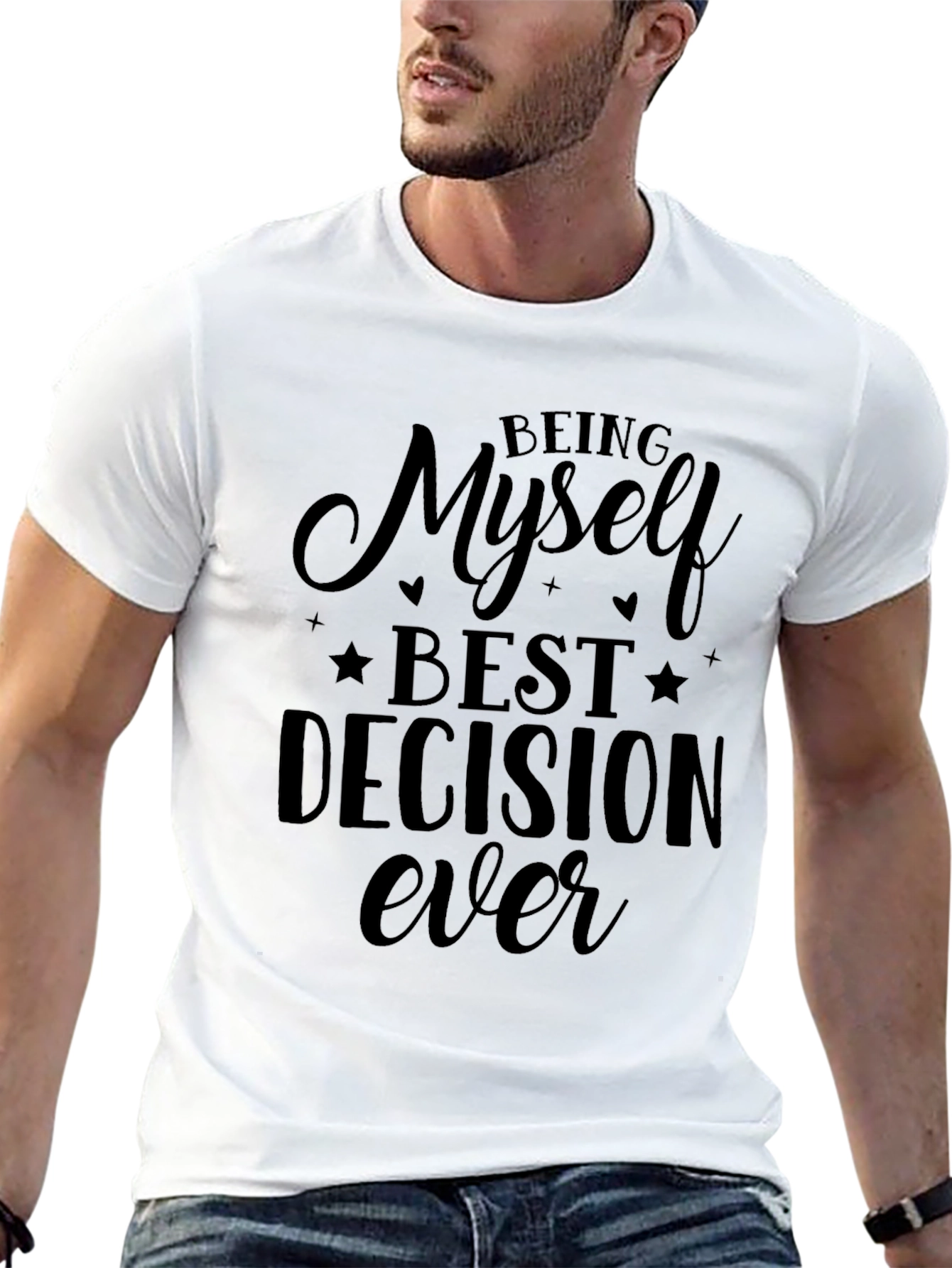 Black Being Myself T-Shirt - Best Decision Ever Tee view 13