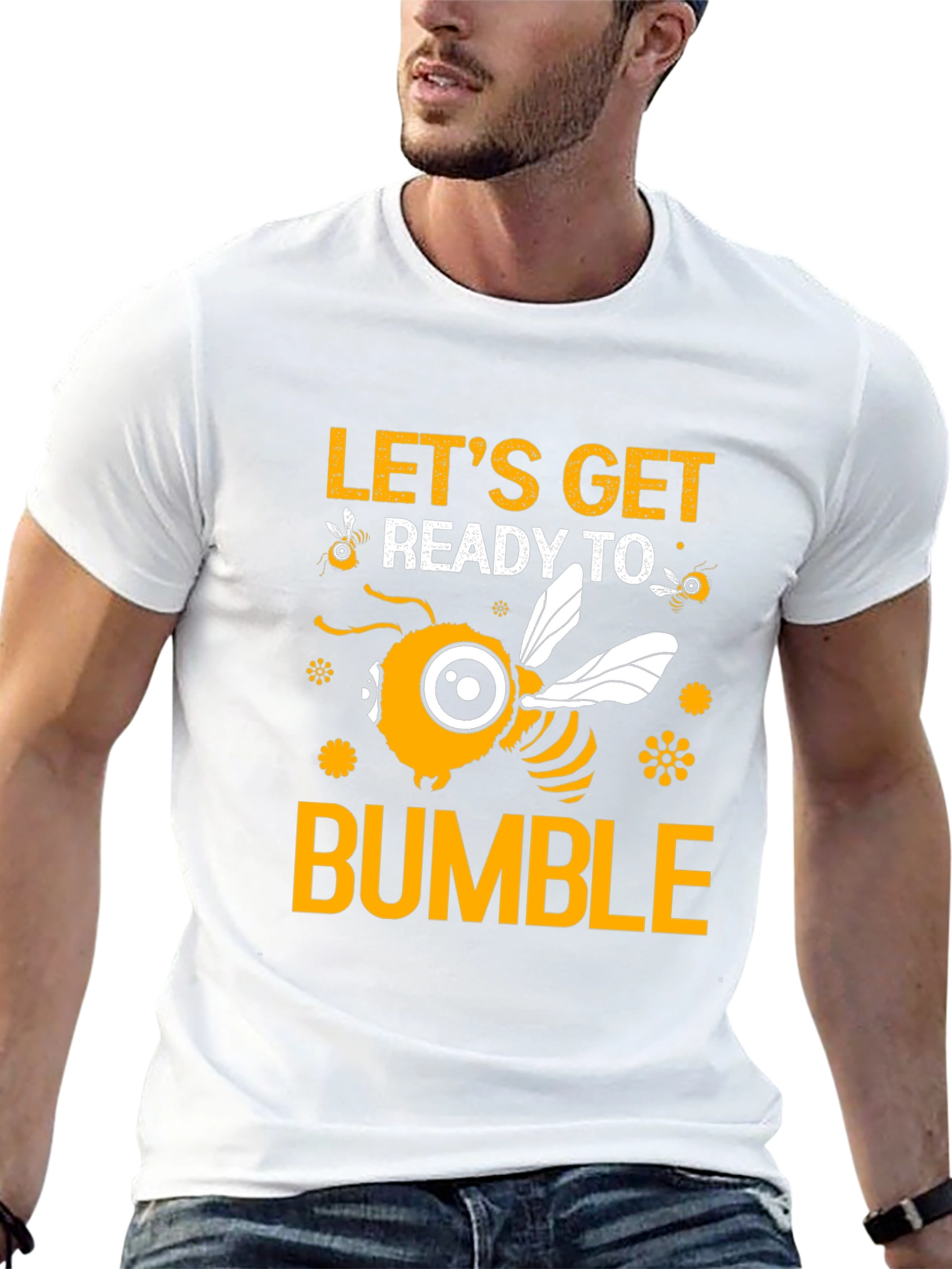 Black Let's Get Ready to Bumble Funny Bee T-Shirt view 13