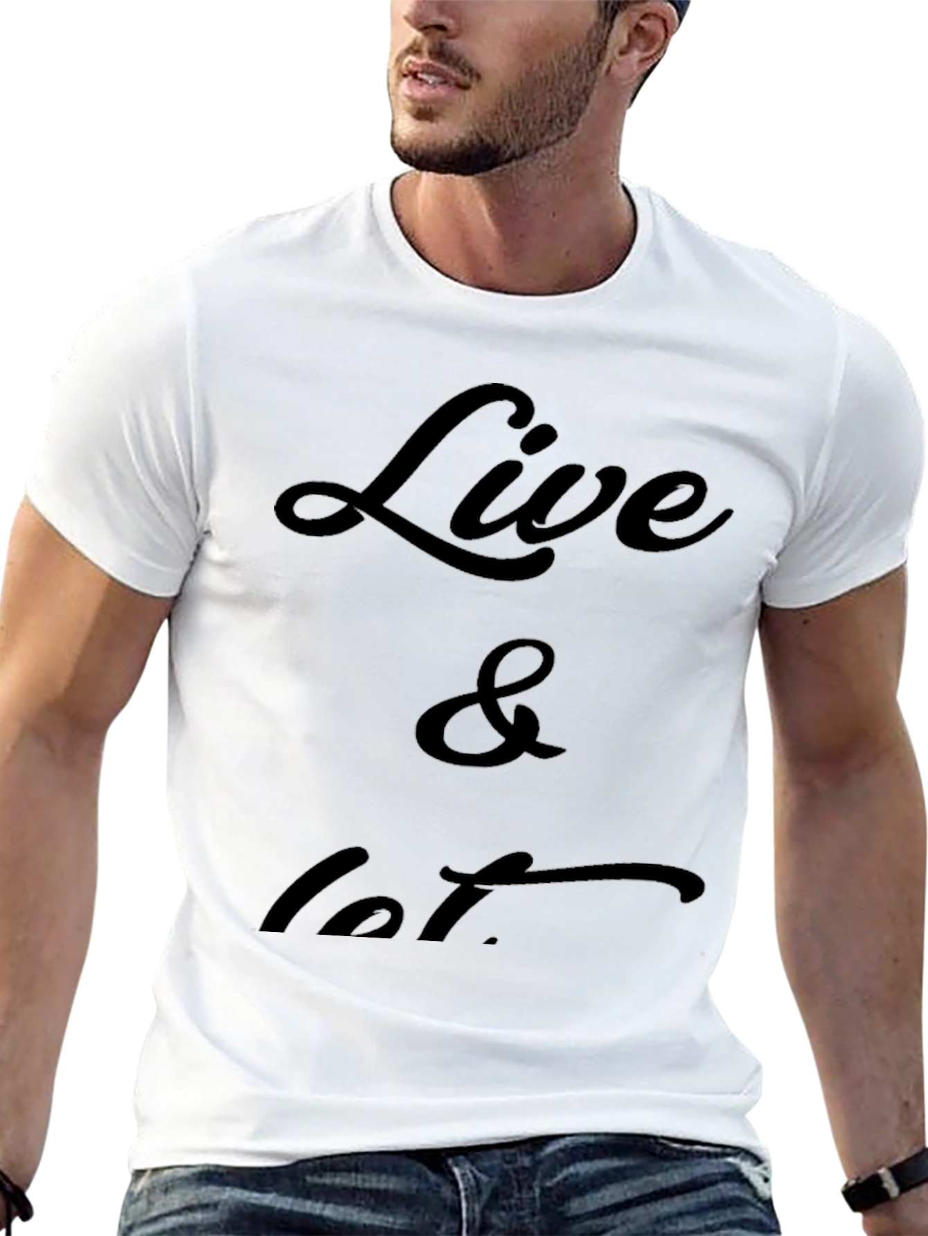 Black Live & Let T-Shirt - Black Casual Tee view 13