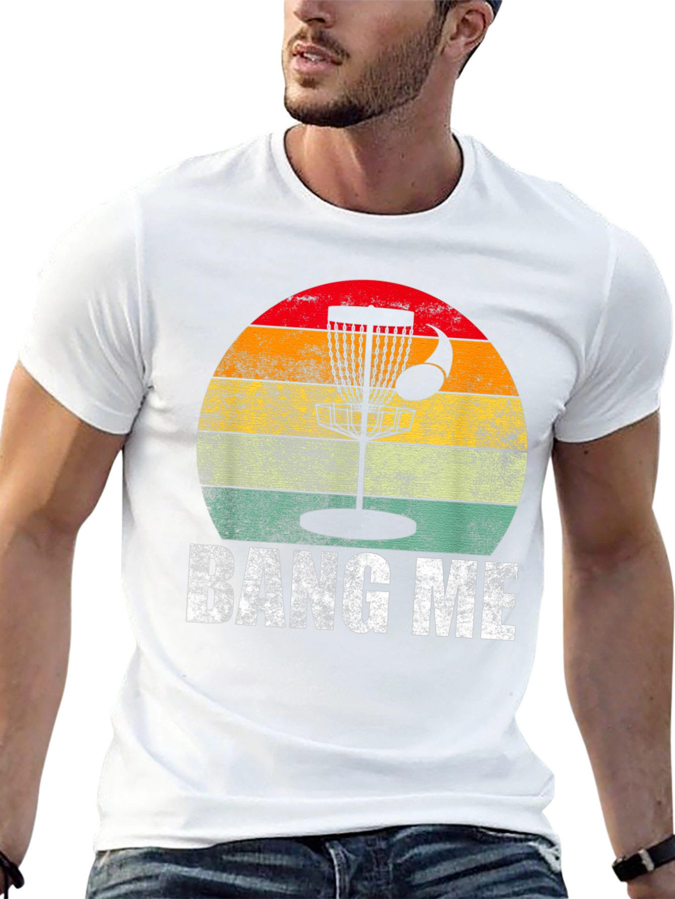 Black Bang Me Disc Golf T-Shirt - Sunset Basket Tee view 13