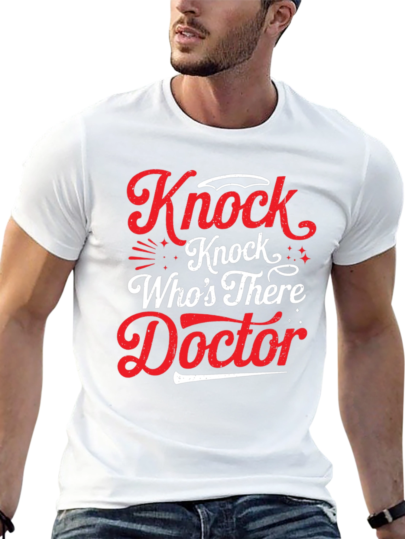 Black Knock Knock Doctor Humor Graphic Tee view 13