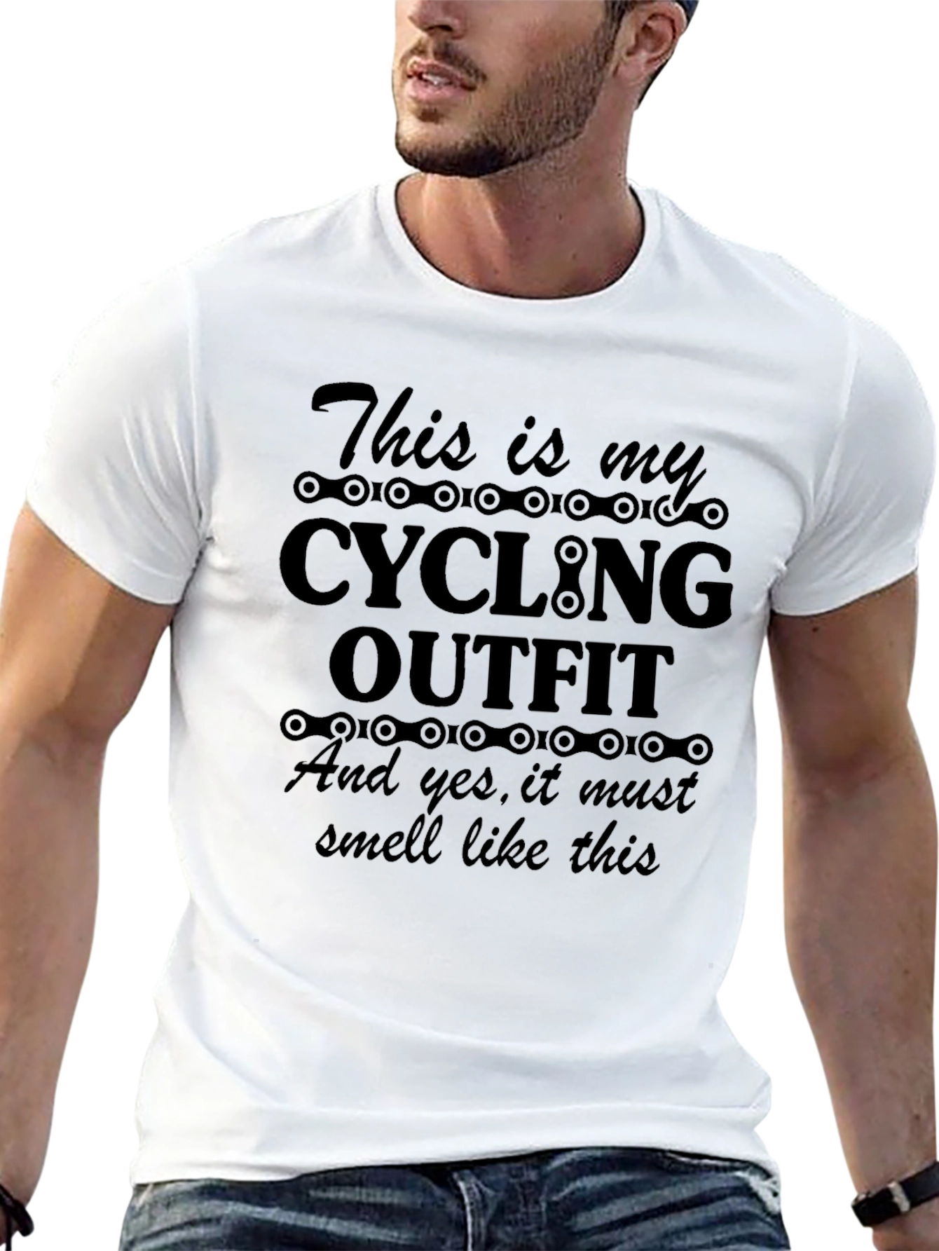 Black Cycling Outfit T-Shirt - Funny Bike Rider Tee view 13