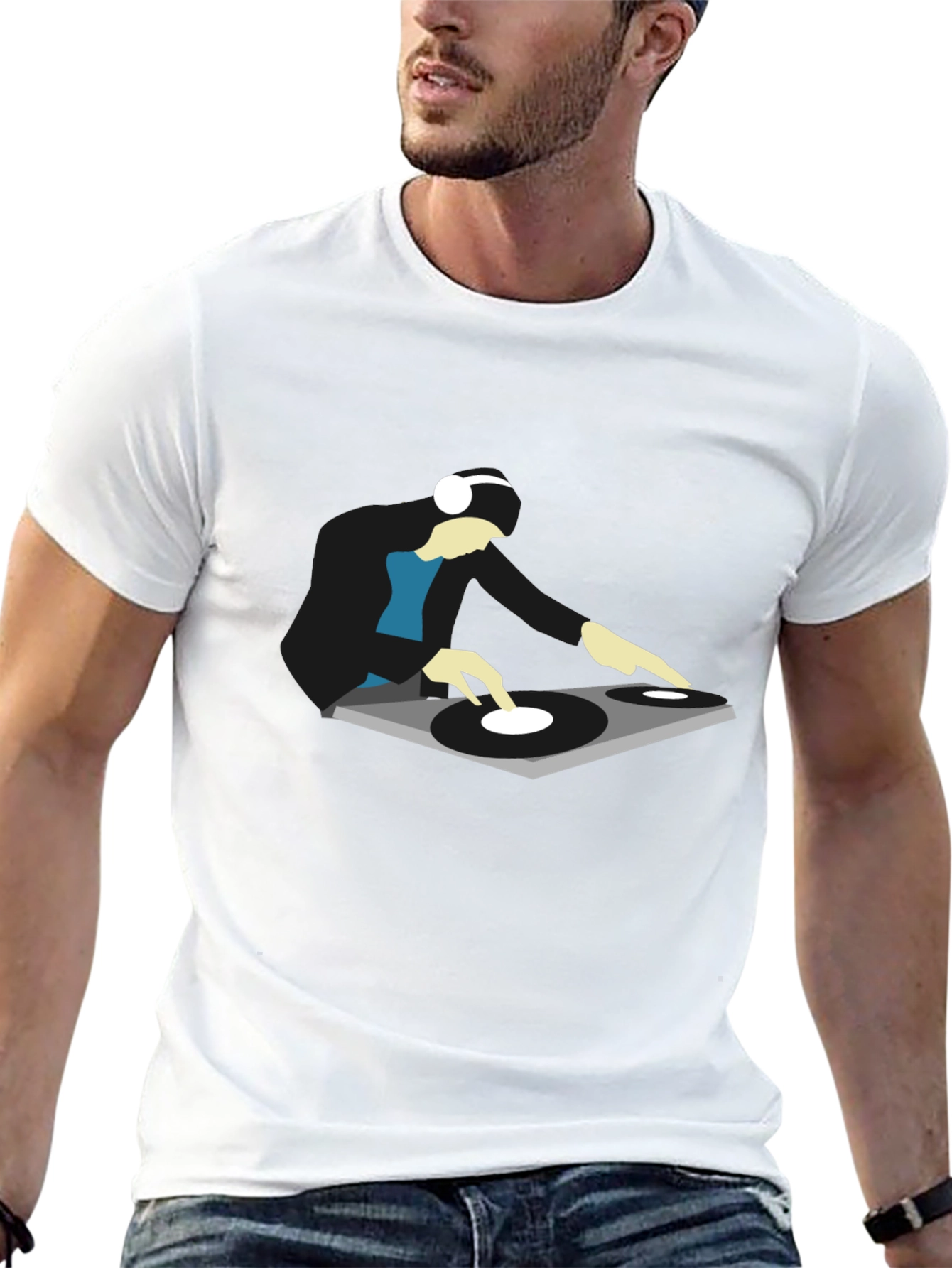 Black DJ Graphic Tee - Cool Turntable Design view 13