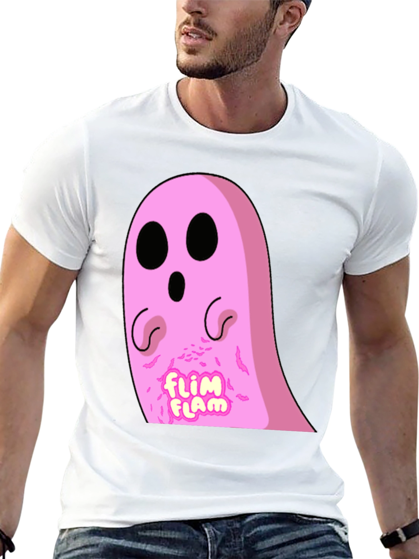 Black Pink Ghost Flim Flam T-Shirt view 13