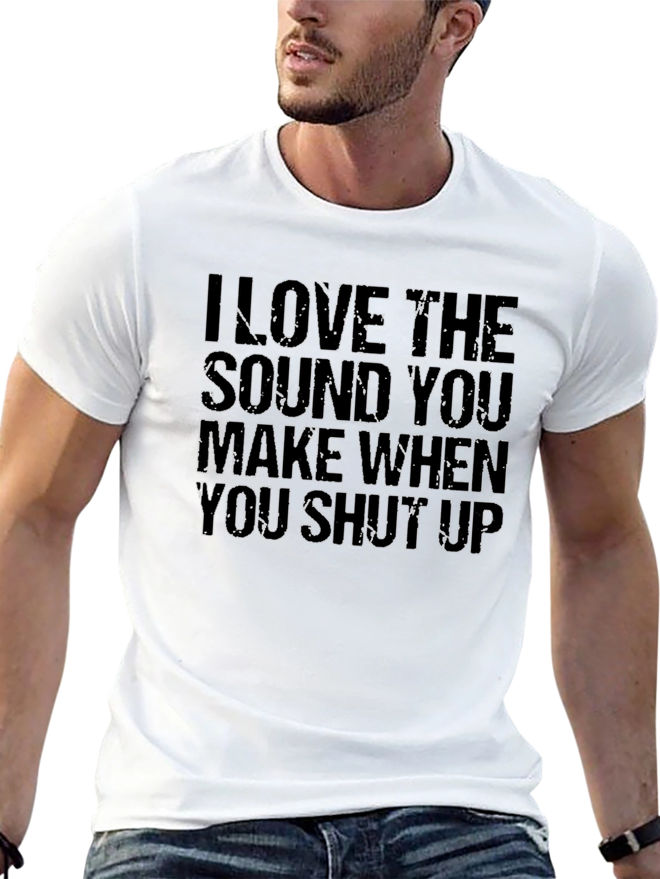 Black I Love the Sound You Make Shut Up Black T-Shirt view 13