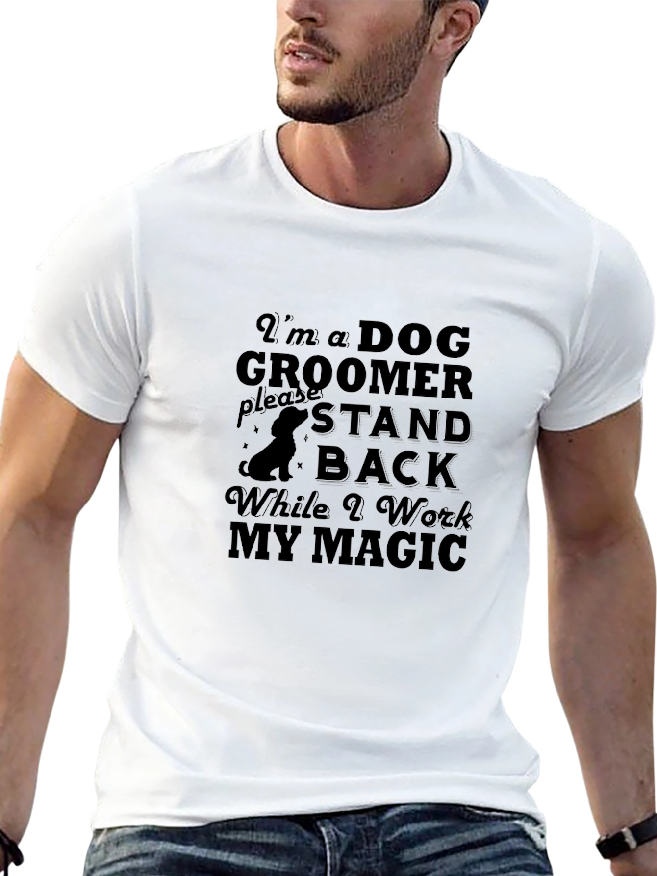 Black Dog Groomer T-Shirt - Stand Back While I Work My Magic view 13