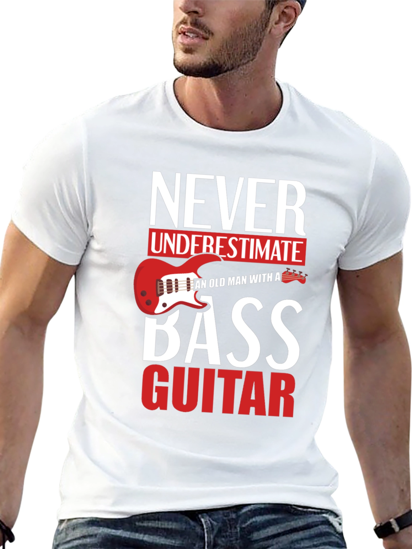 Black Never Underestimate Old Man With a Bass Guitar T-Shirt view 13