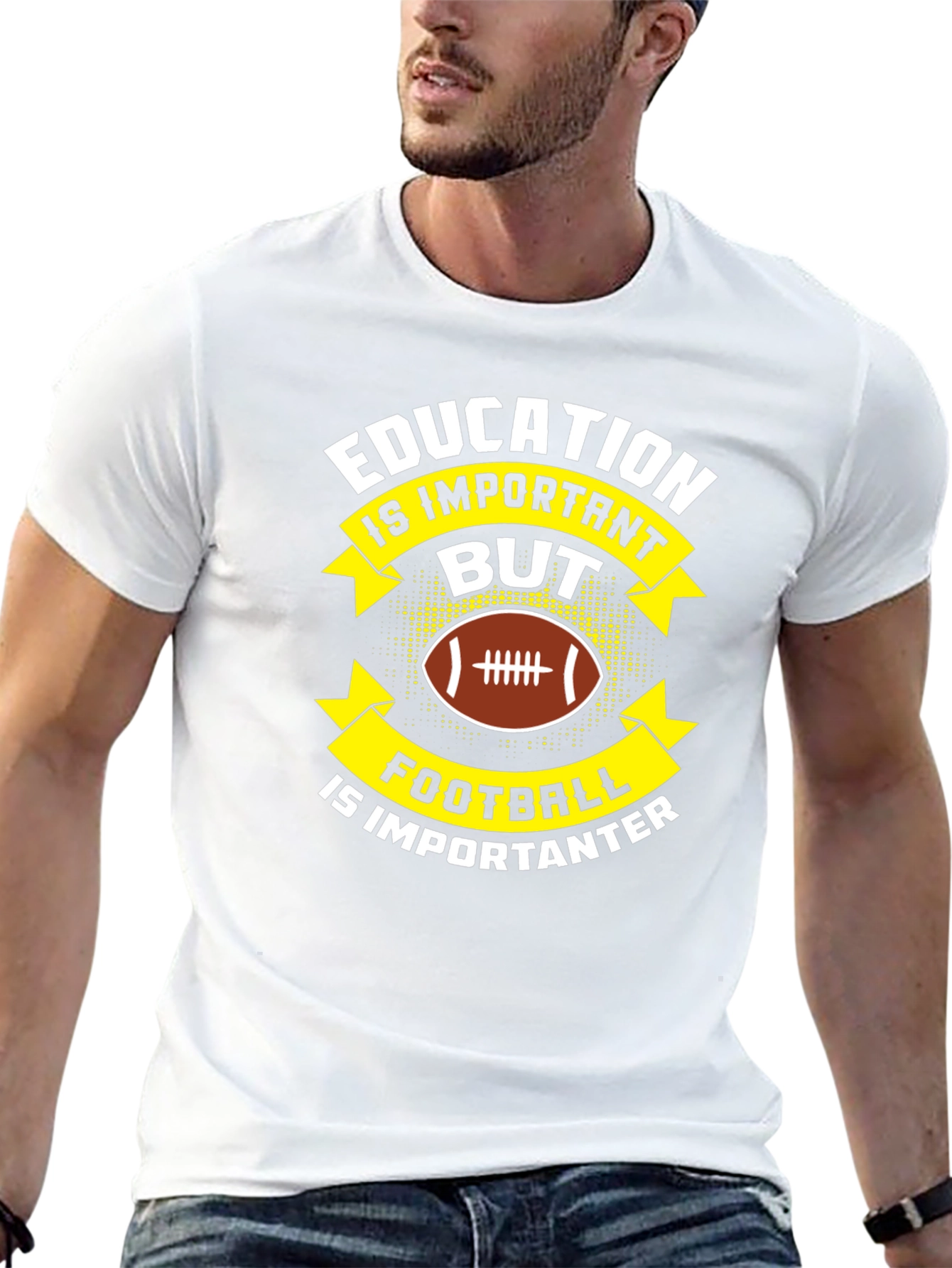 Black Education vs Football T-Shirt view 13