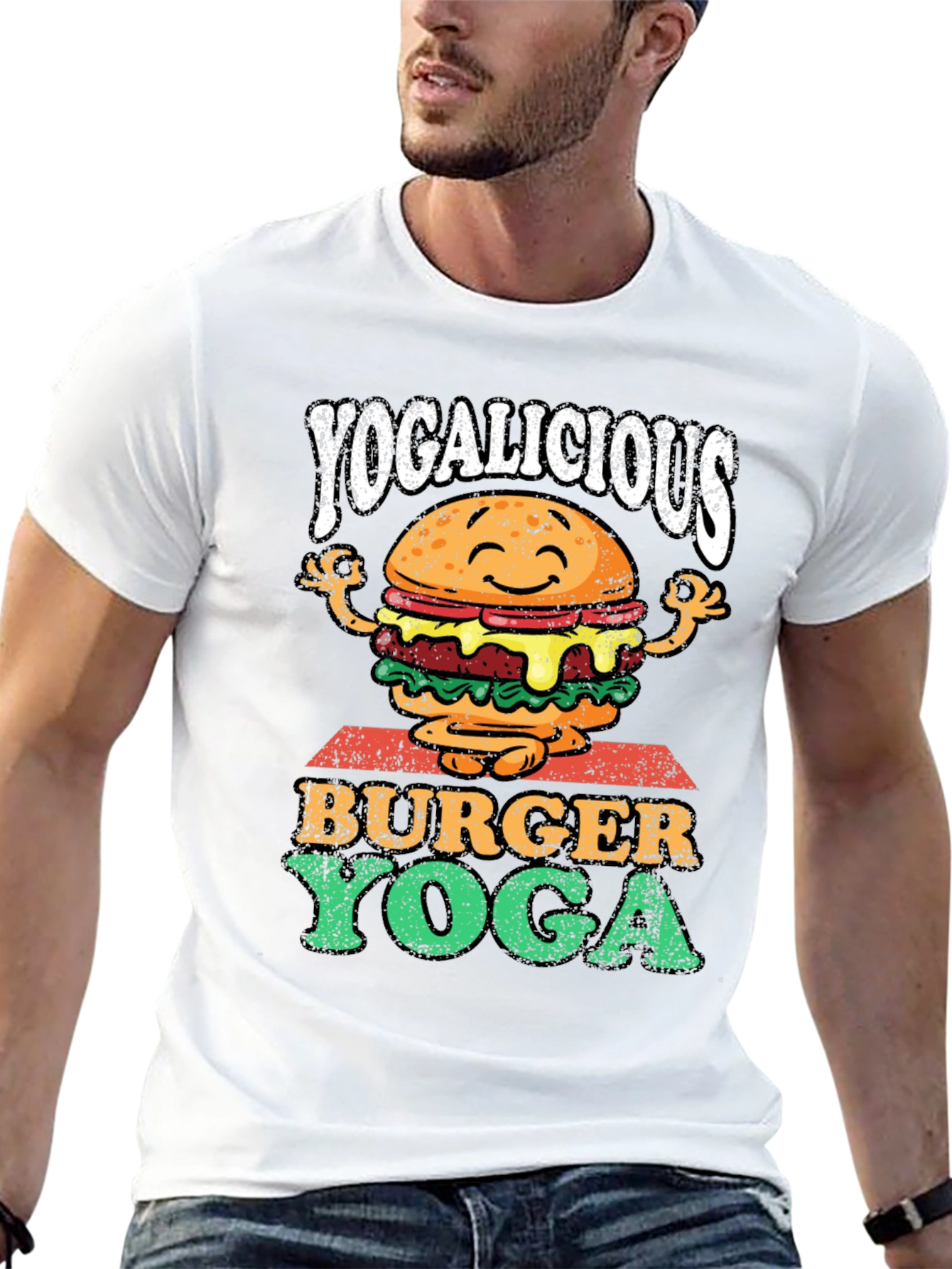 Black Yogalicious Burger Yoga Graphic Tee view 13