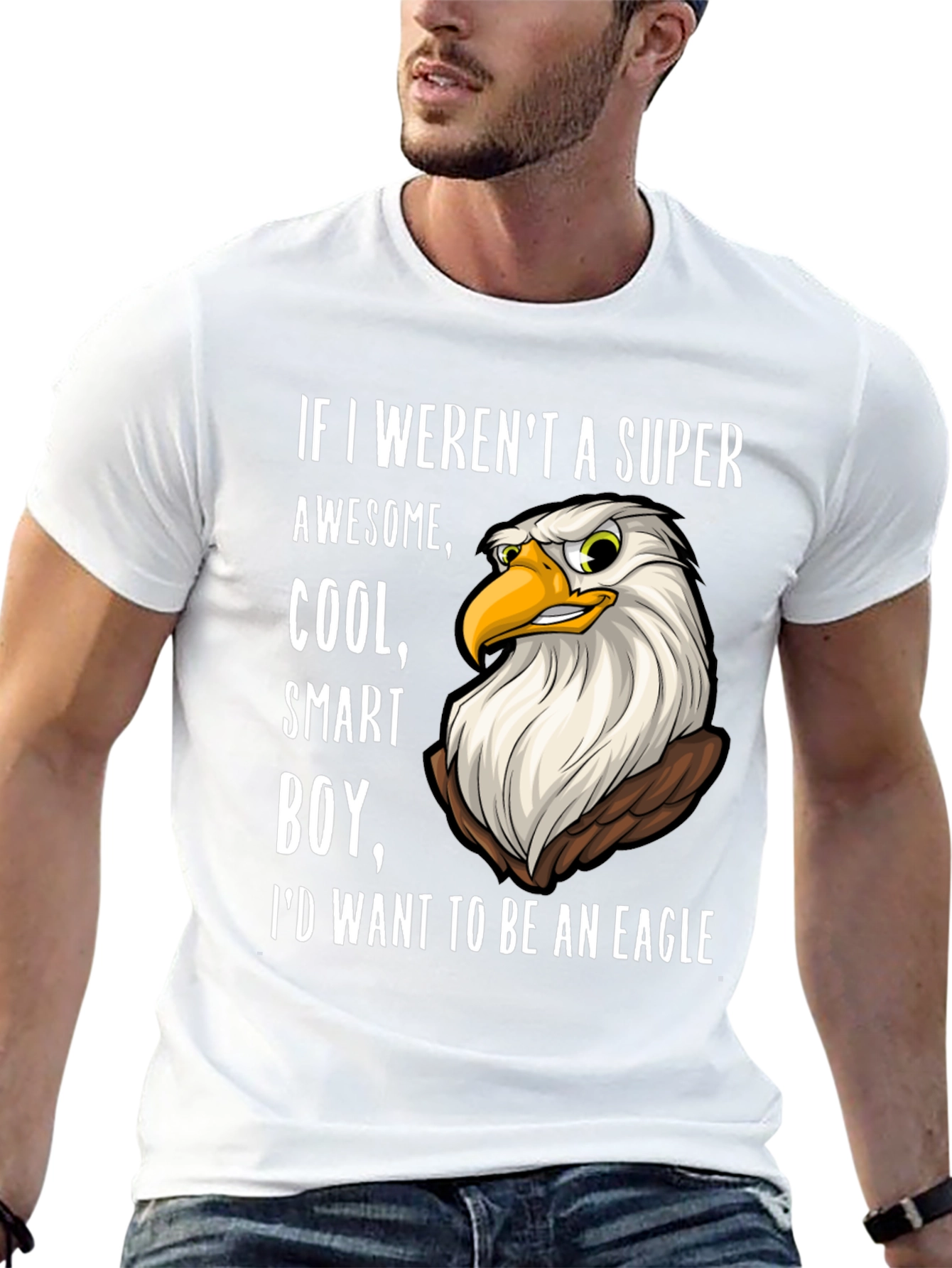 Black Funny Eagle T-Shirt - Super Awesome Cool Smart Boy Design view 13