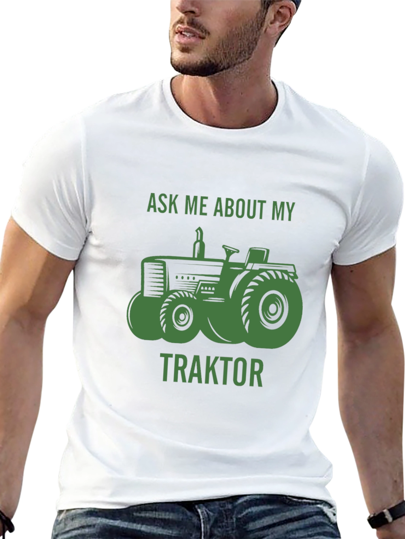 Black Ask Me About My Traktor T-Shirt view 13
