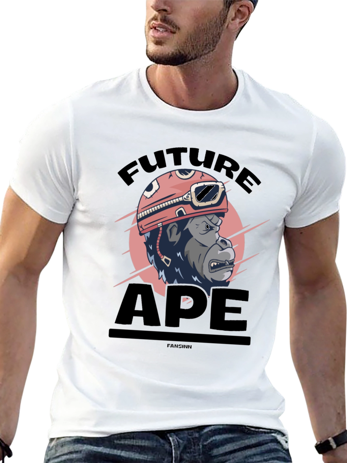 Black Future Ape Graphic T-Shirt - Black view 13