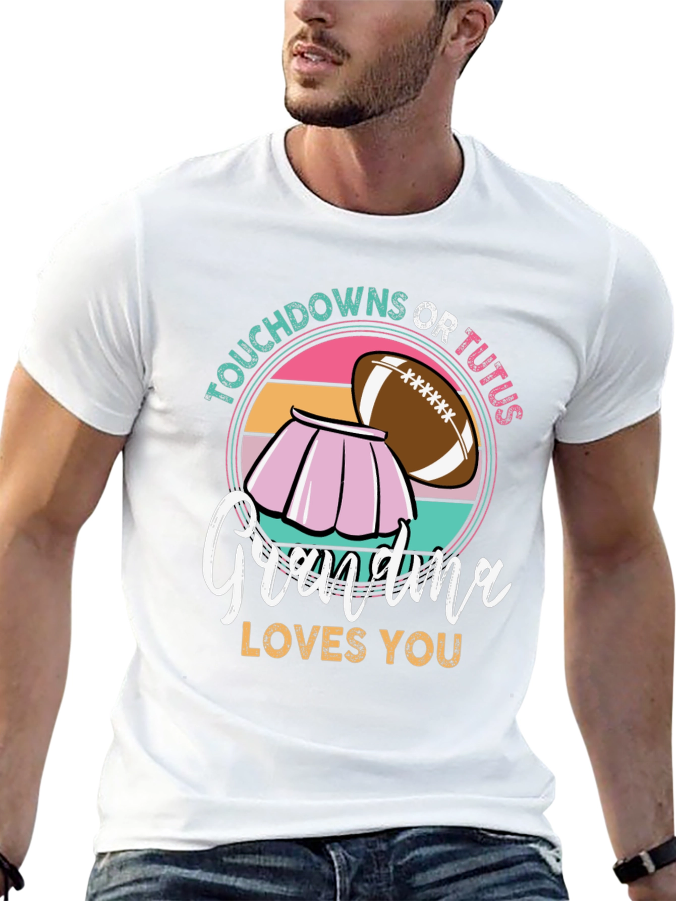 Black Touchdowns or Tutus Grandma T-Shirt view 13