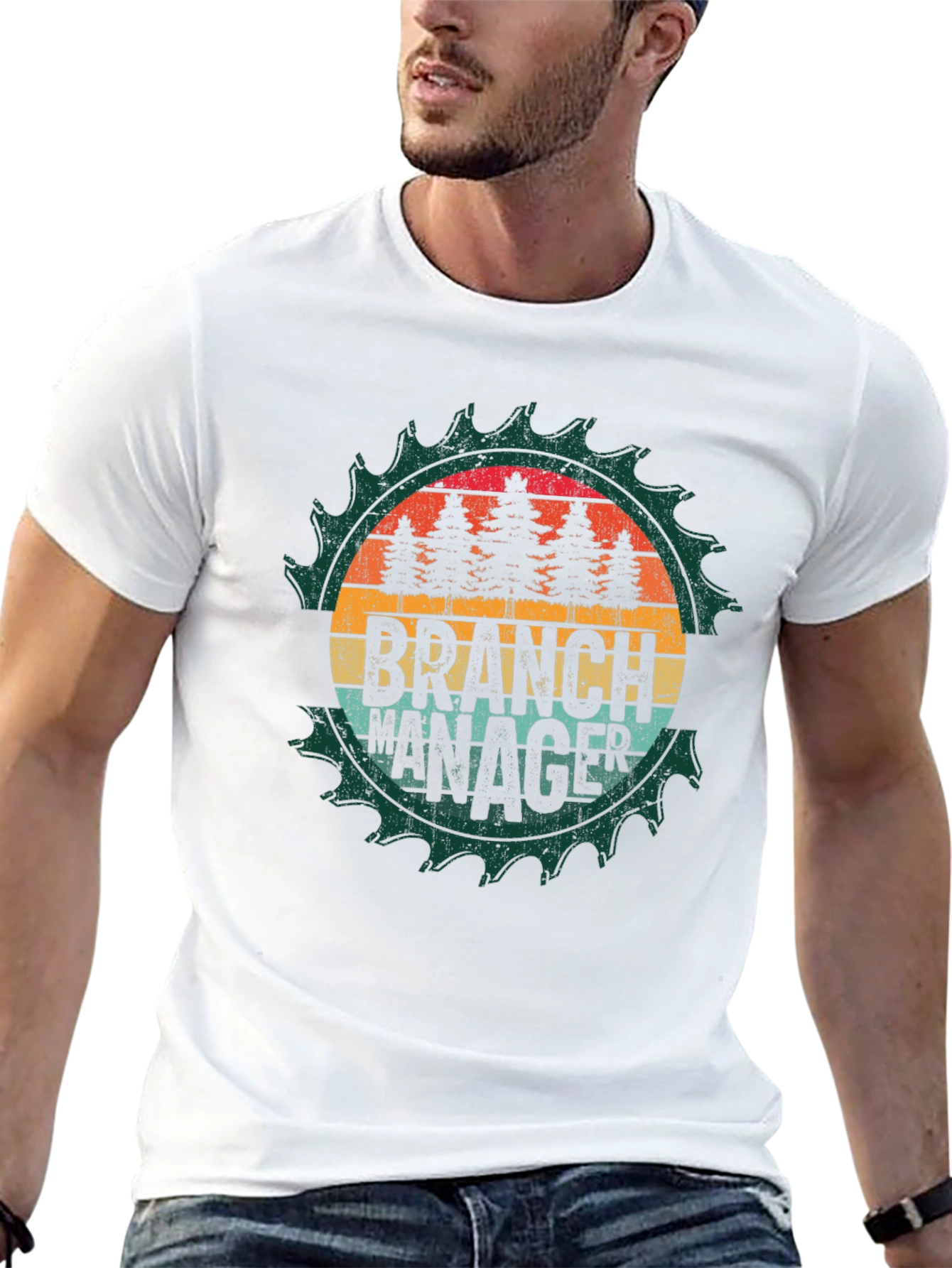 Black Branch Manager Sawblade Graphic Tee - Funny Tree Lover Shirt view 13
