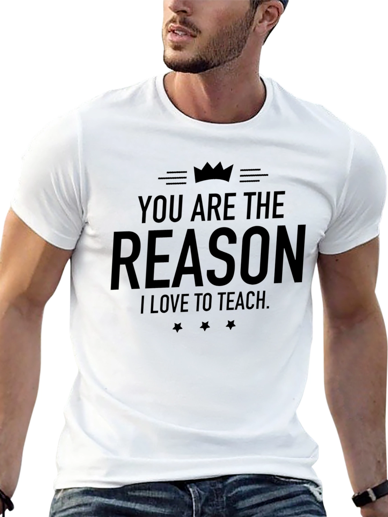 Black You Are The Reason I Love To Teach T-Shirt view 13