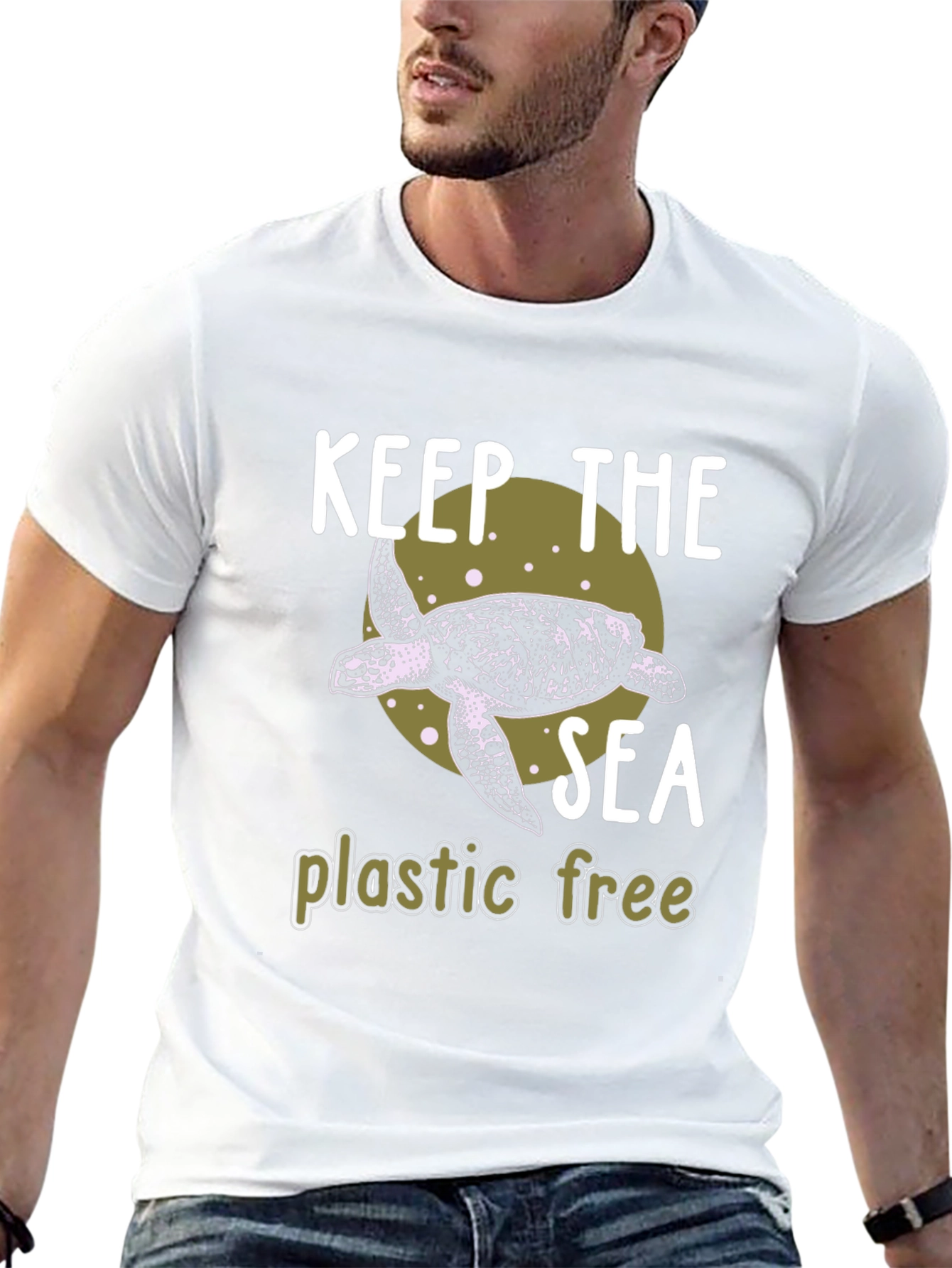Black Keep the Sea Plastic Free Graphic Tee view 13