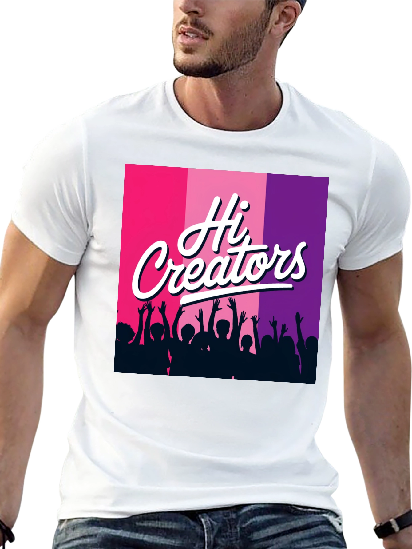 Black Hi Creators Graphic Tee - Black Cotton T-Shirt view 13
