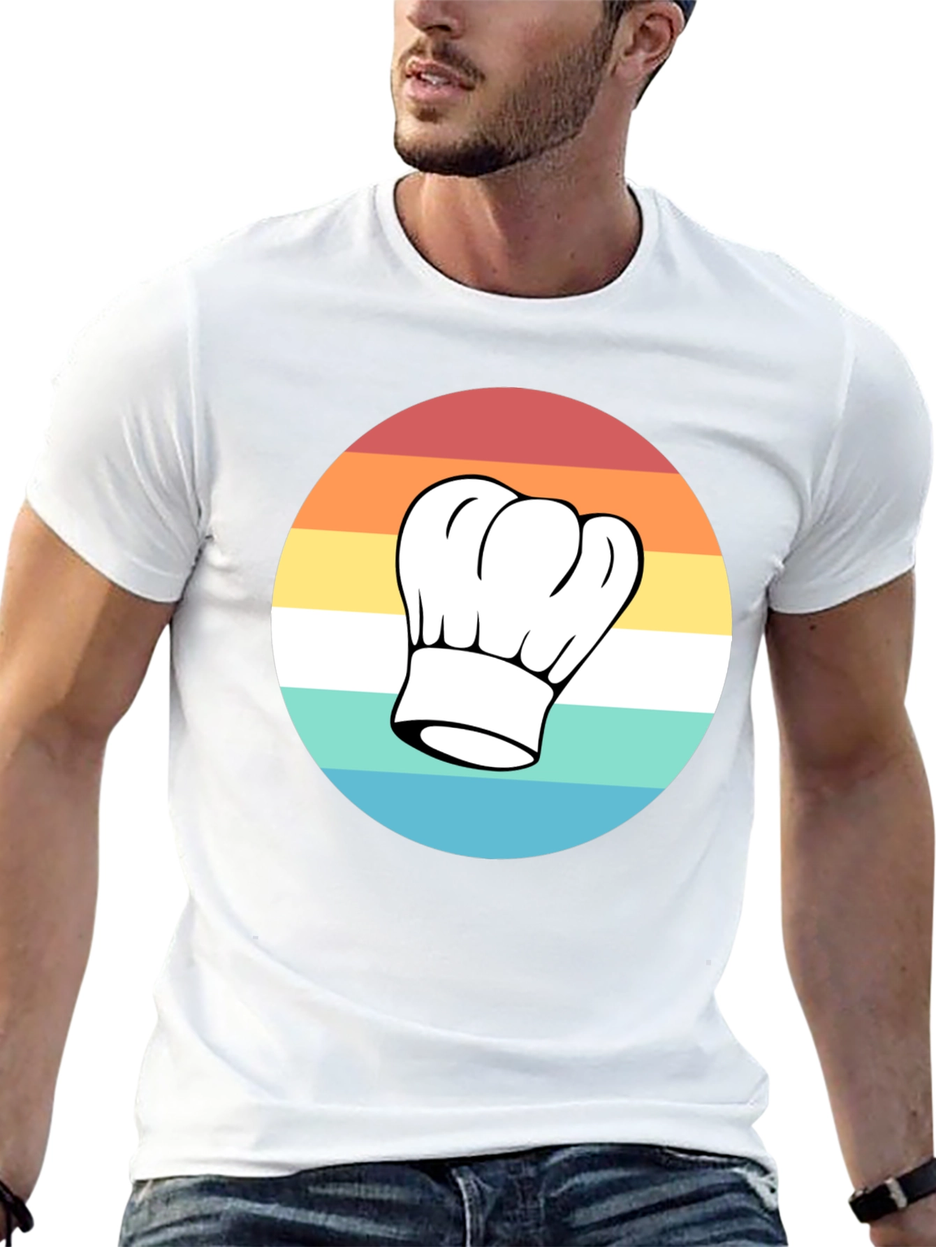 Black Retro Chef Hat T-Shirt - Classic Culinary Style view 13