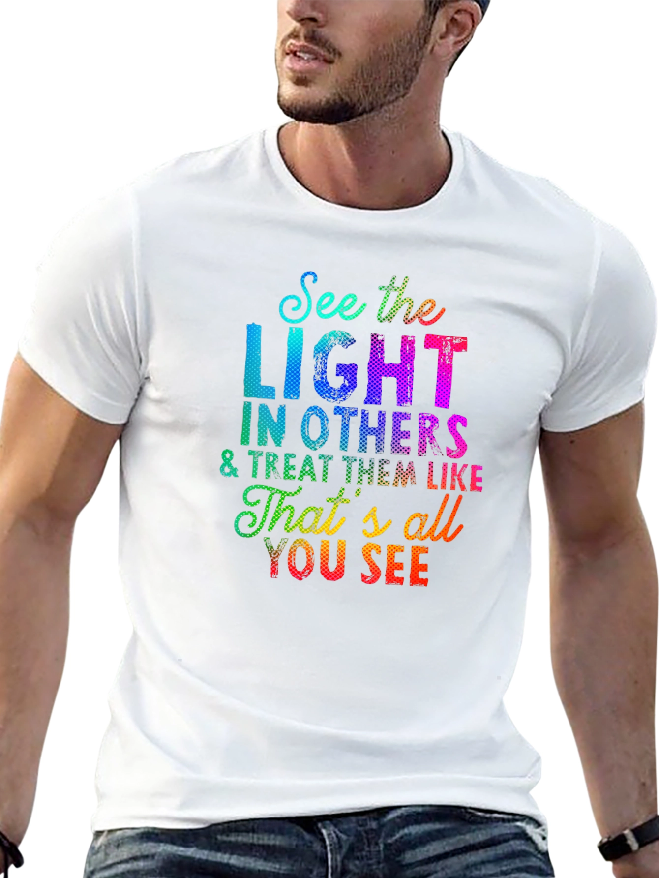 Black See the Light T-Shirt - Inspirational Graphic Tee view 13