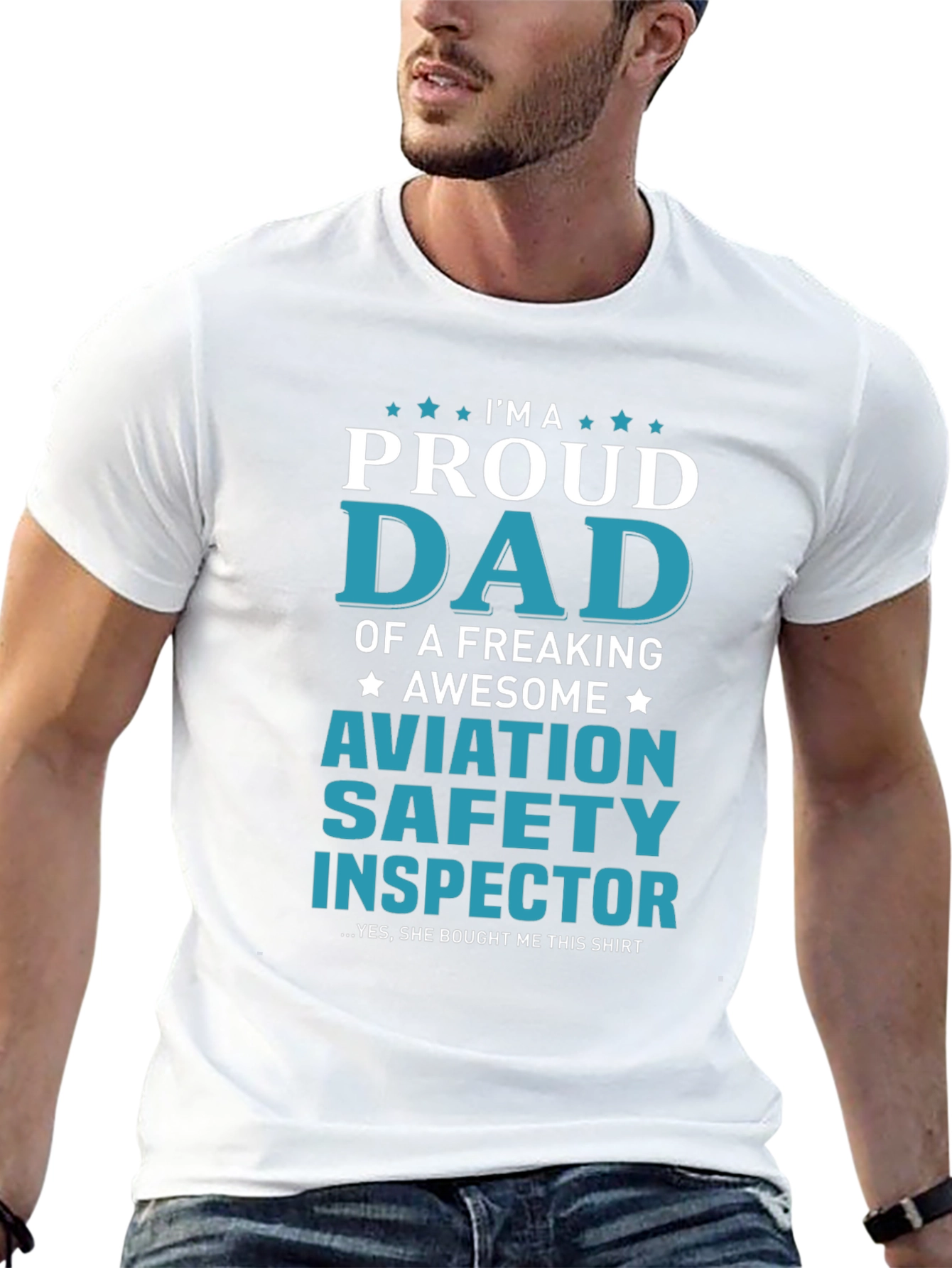Black Proud Aviation Safety Inspector Dad Graphic T-Shirt view 13