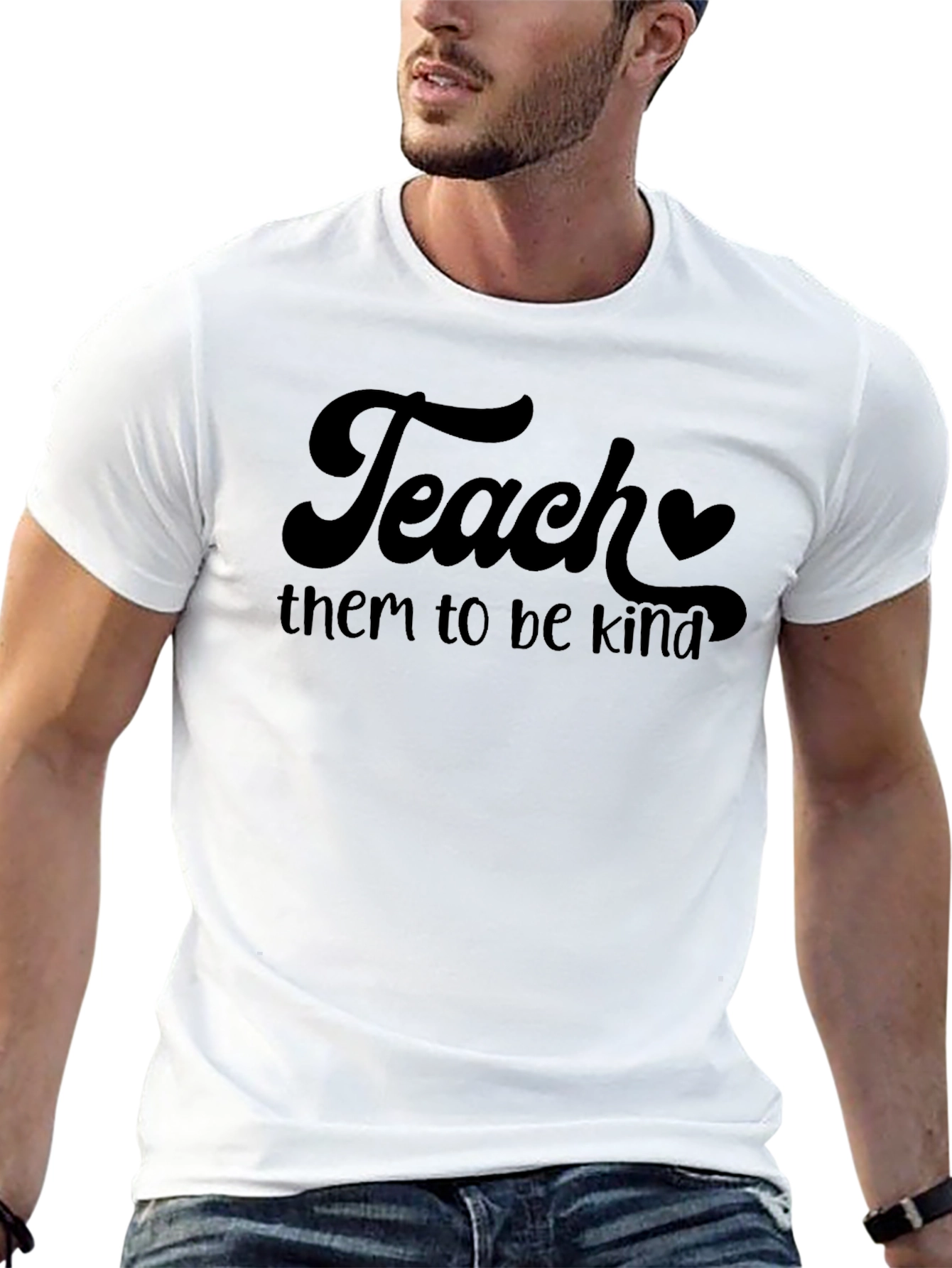 Black Teach Them To Be Kind Graphic Tee view 13
