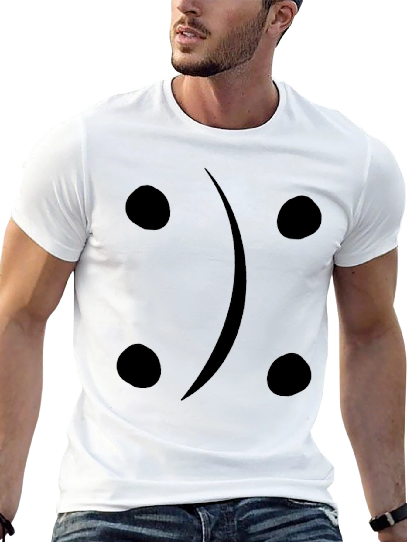 Black Sad Face T-Shirt - Black Graphic Tee view 13