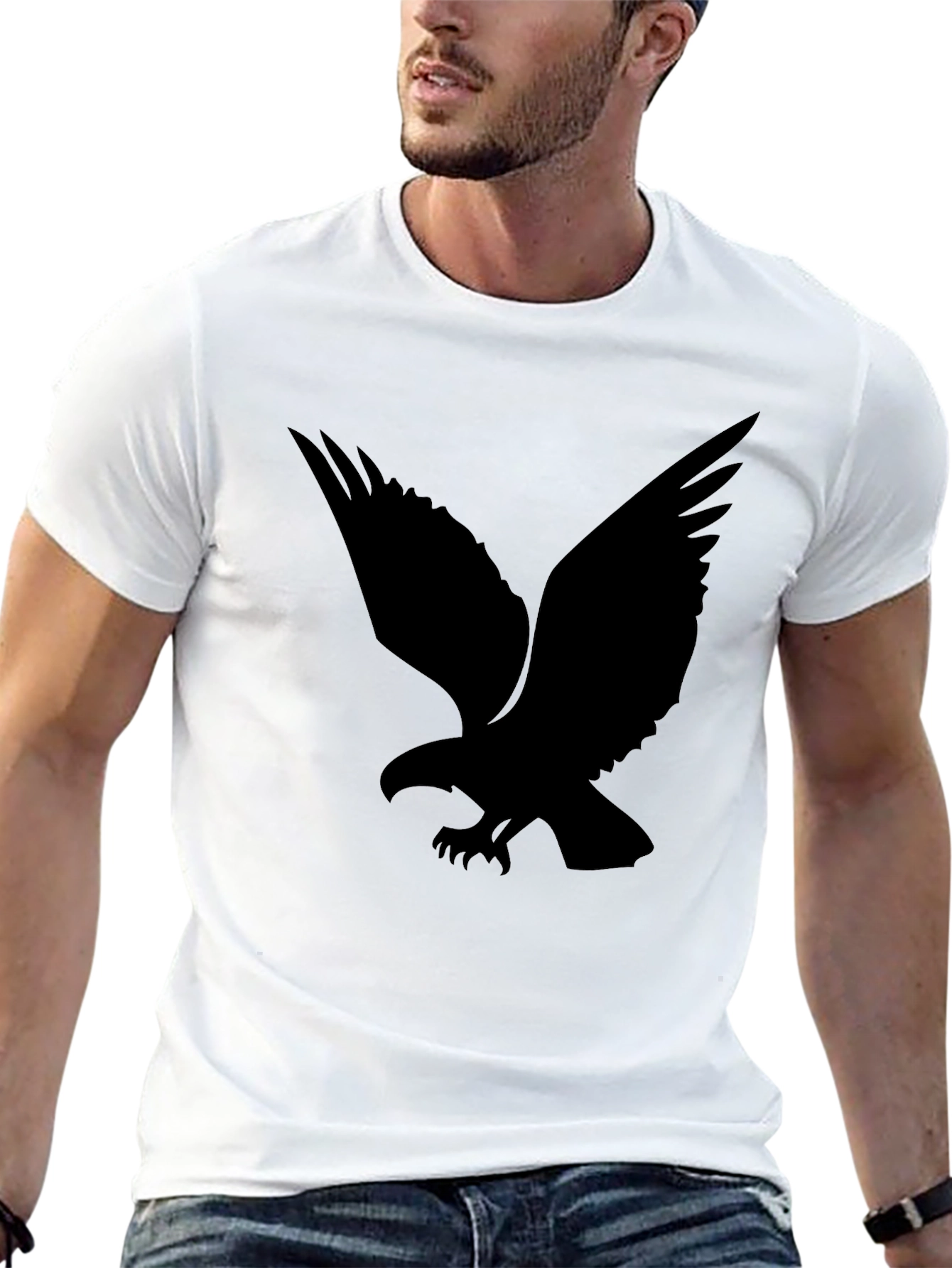 Black Black Eagle Graphic Tee - Mens Casual Style view 13