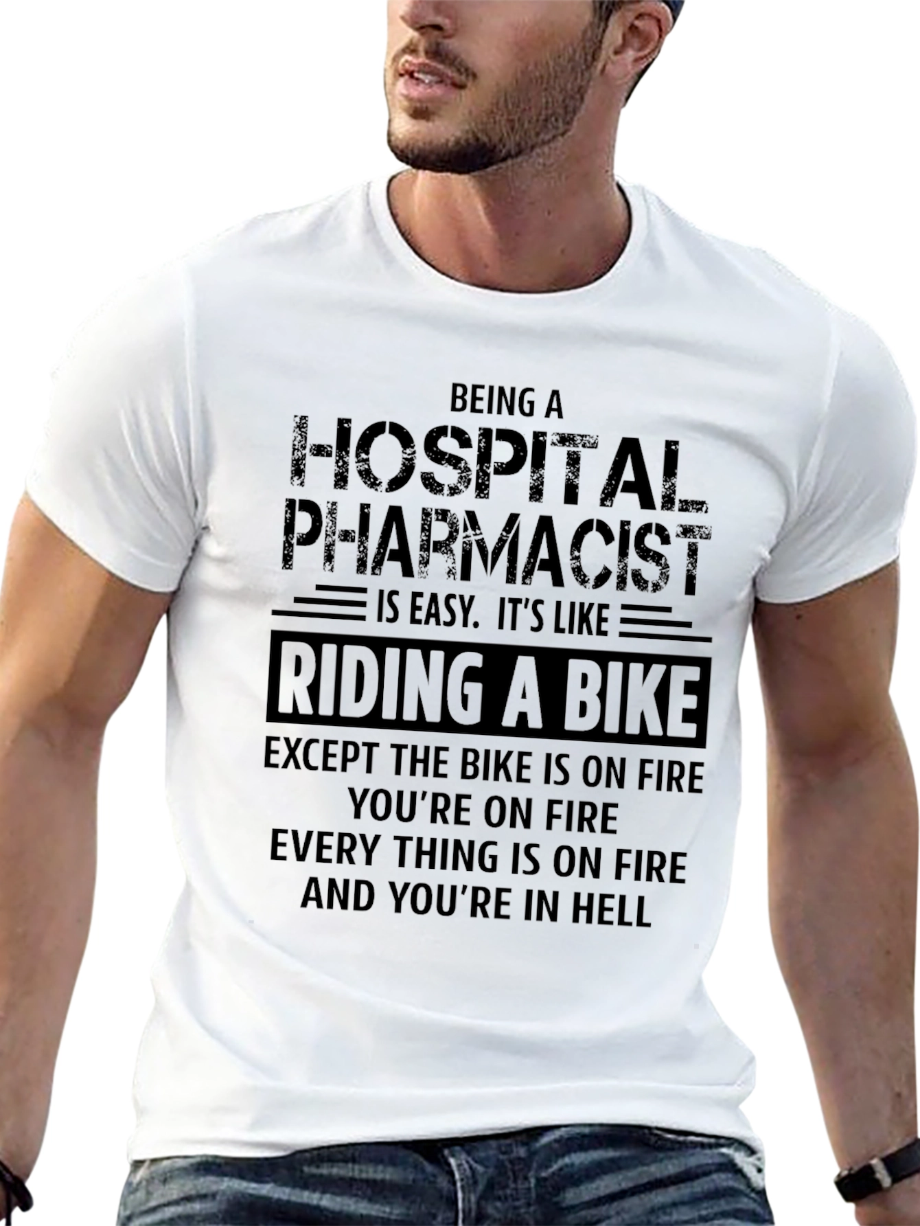 Black Hospital Pharmacist Riding a Bike T-Shirt Funny Job Gift view 13