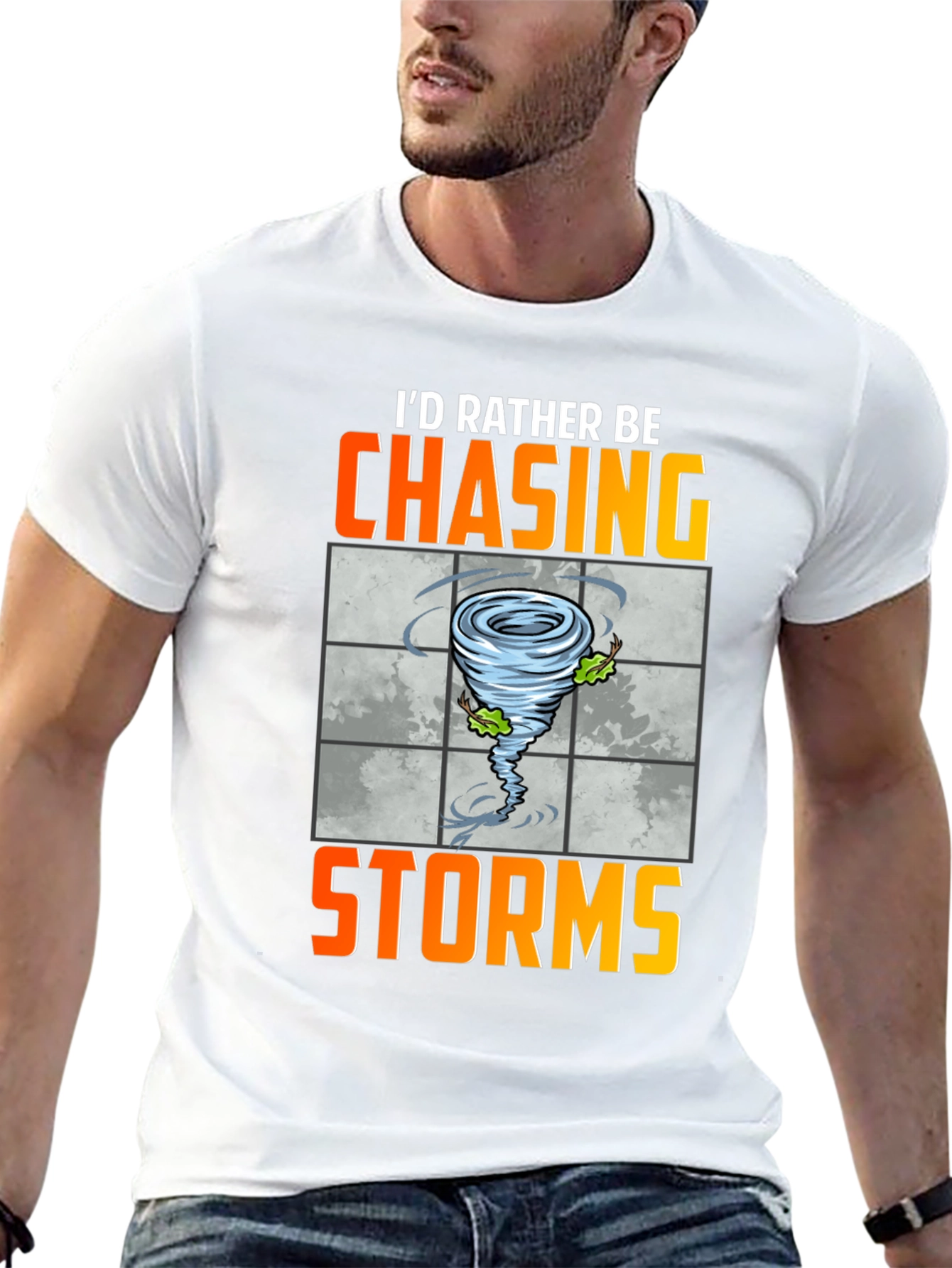 Black Chasing Storms Graphic Tee - Weather Enthusiast Shirt view 13