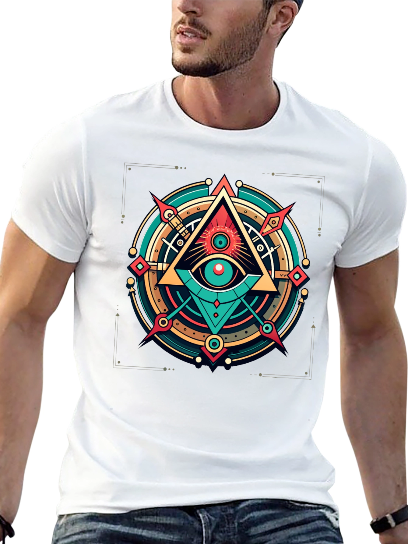Black All Seeing Eye Graphic Tee - Modern Mystic Style view 13