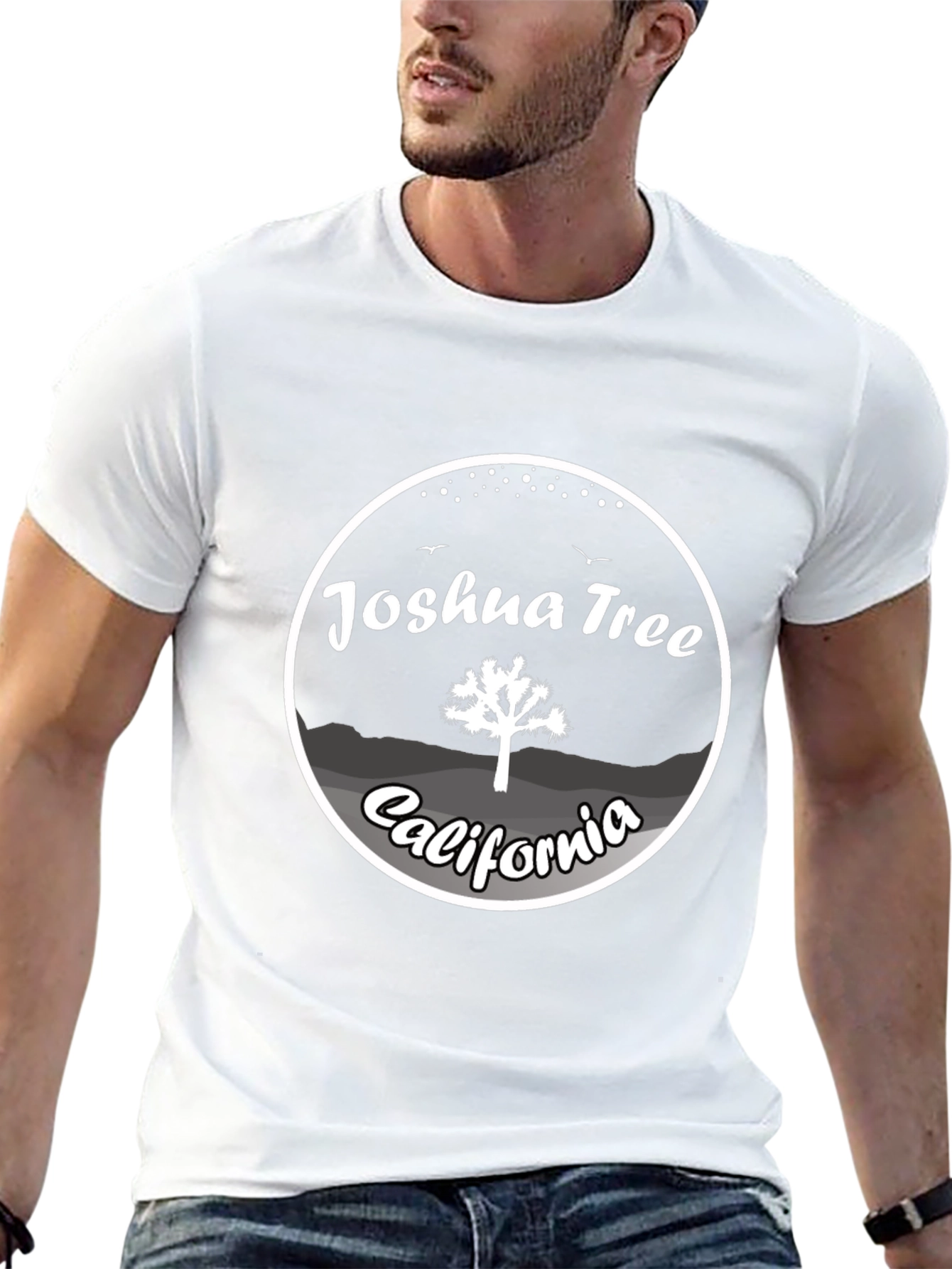 Black Joshua Tree California Graphic T-Shirt view 13
