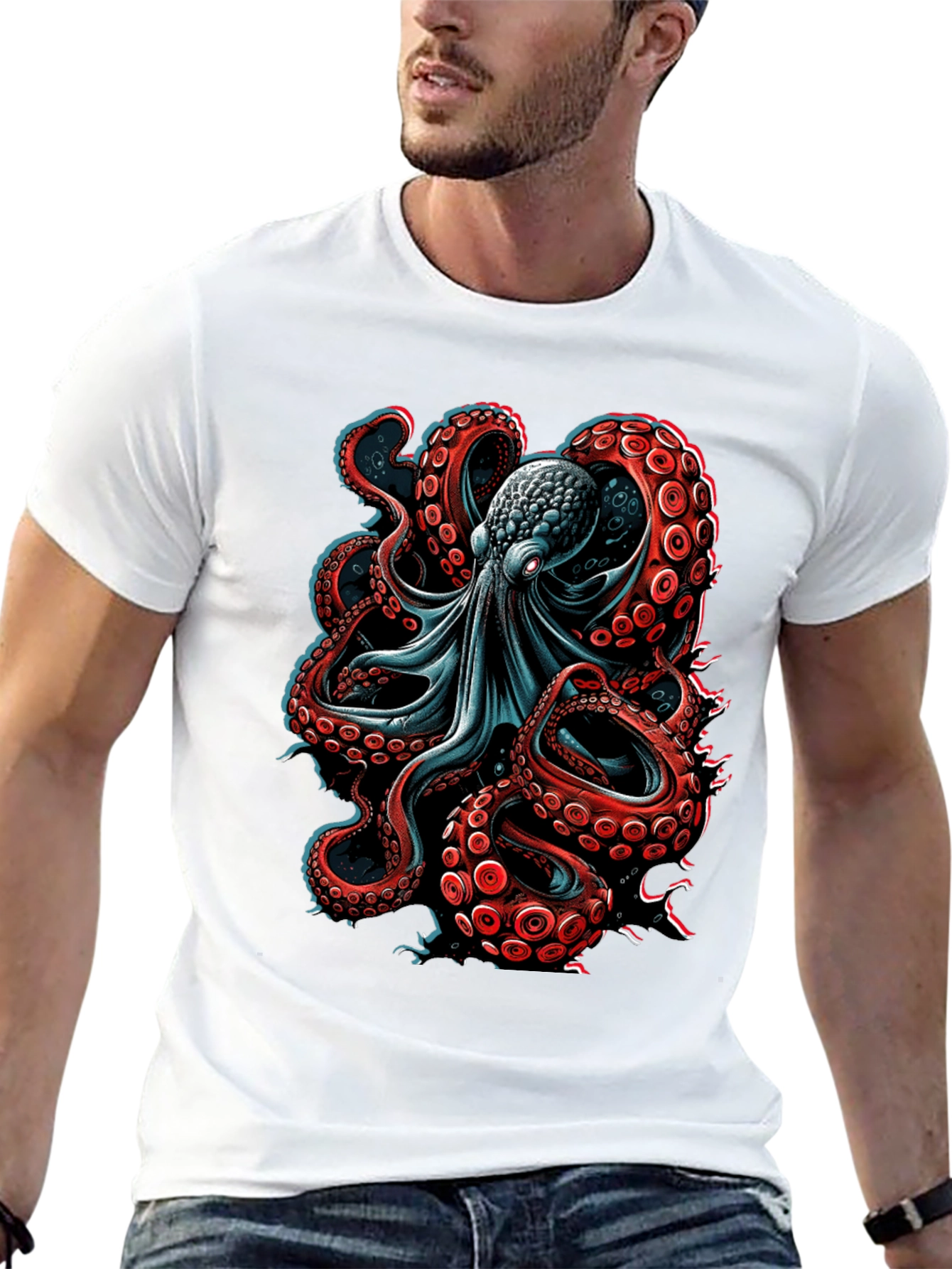 Black Octopus Graphic T-Shirt - Unique Design view 13