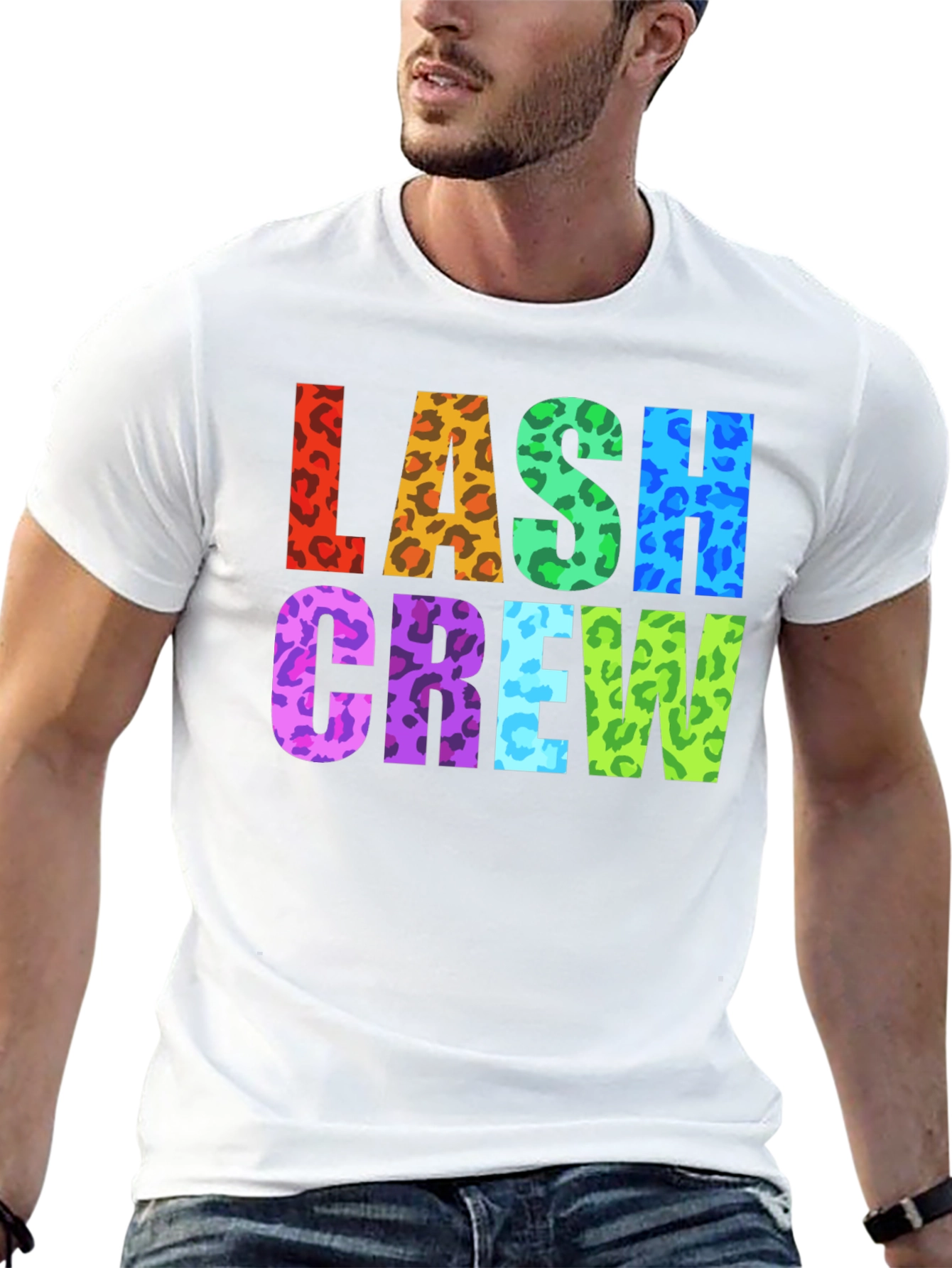 Black Lash Crew Colorful Leopard Print Graphic T-Shirt view 13