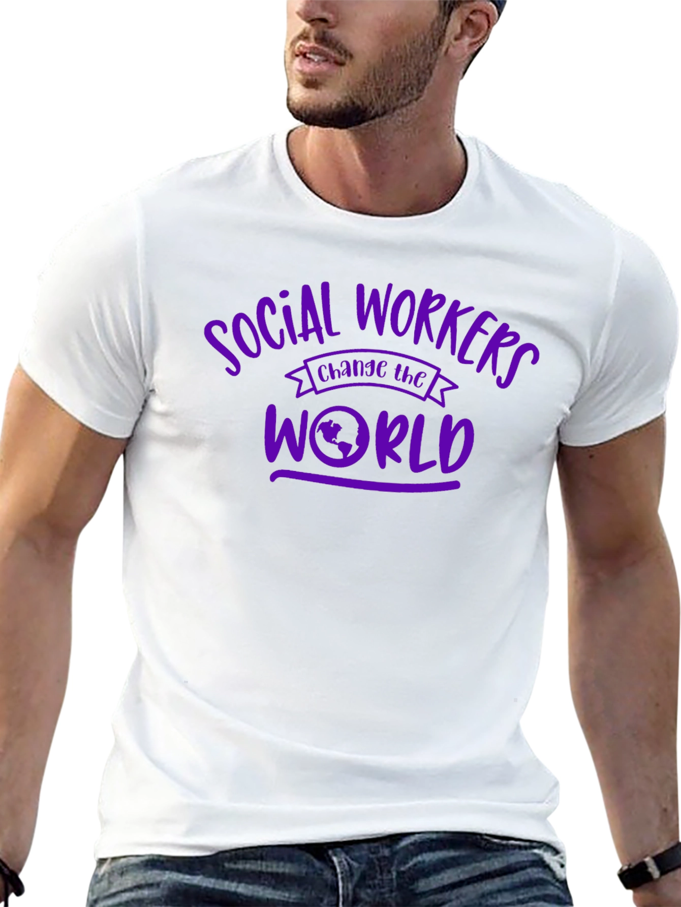 Black Social Workers Change the World T-Shirt - Black view 13