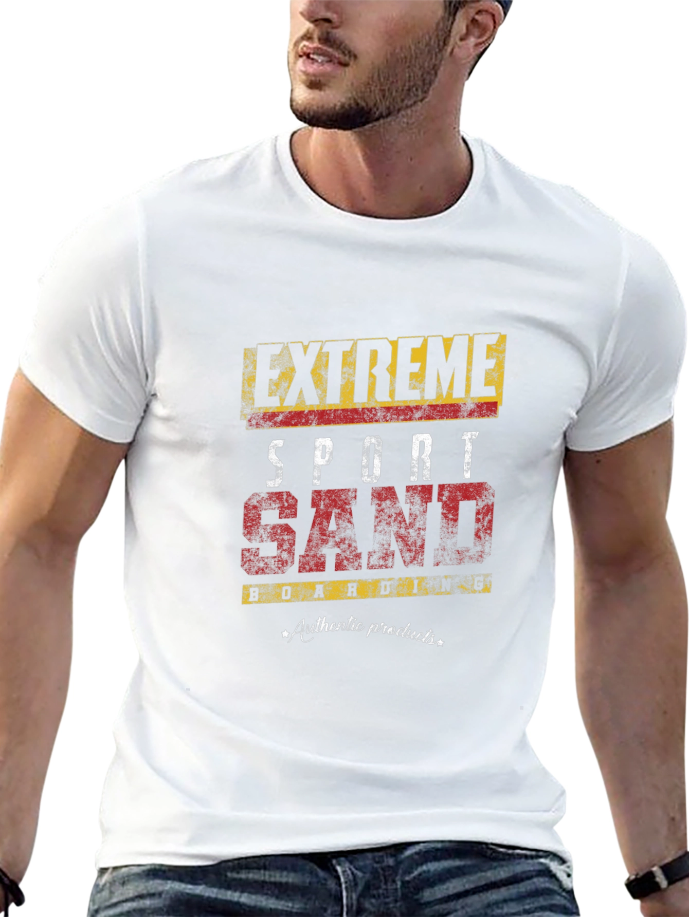 Black Extreme Sport Sand Boarding Graphic T-Shirt view 13
