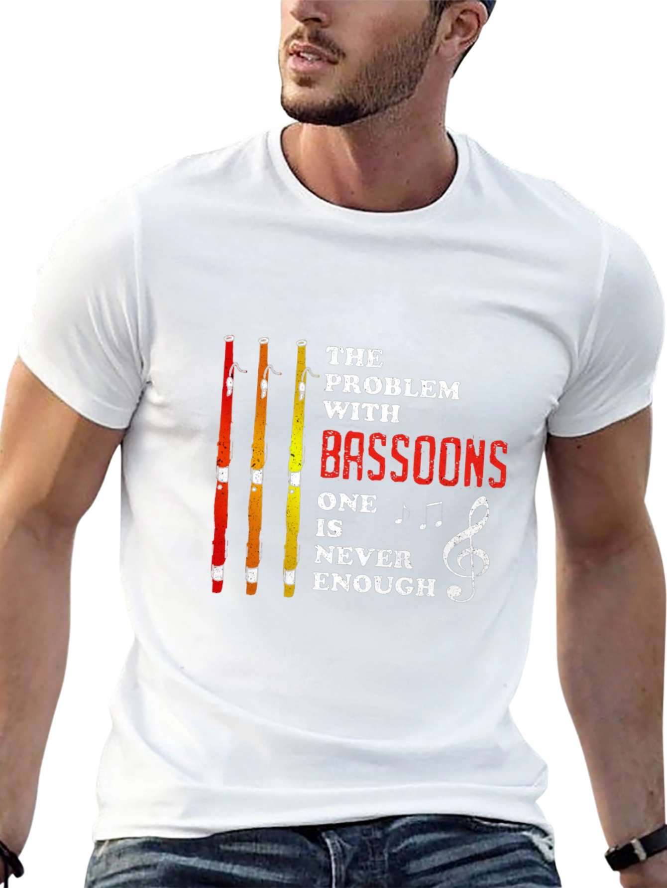 Black Bassoon Lover T-Shirt - Funny Music Band Tee view 13