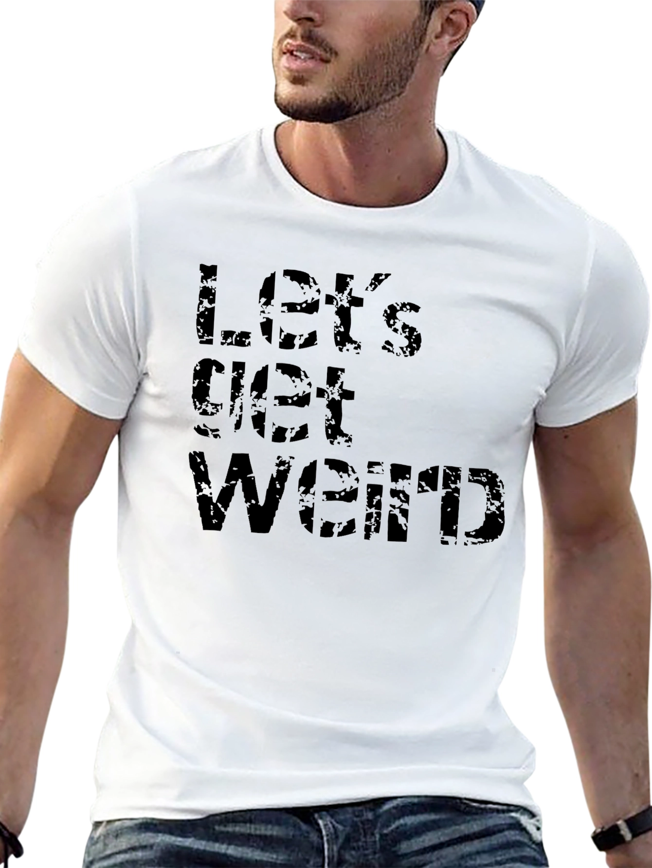 Black Let's Get Weird Black T-Shirt view 13