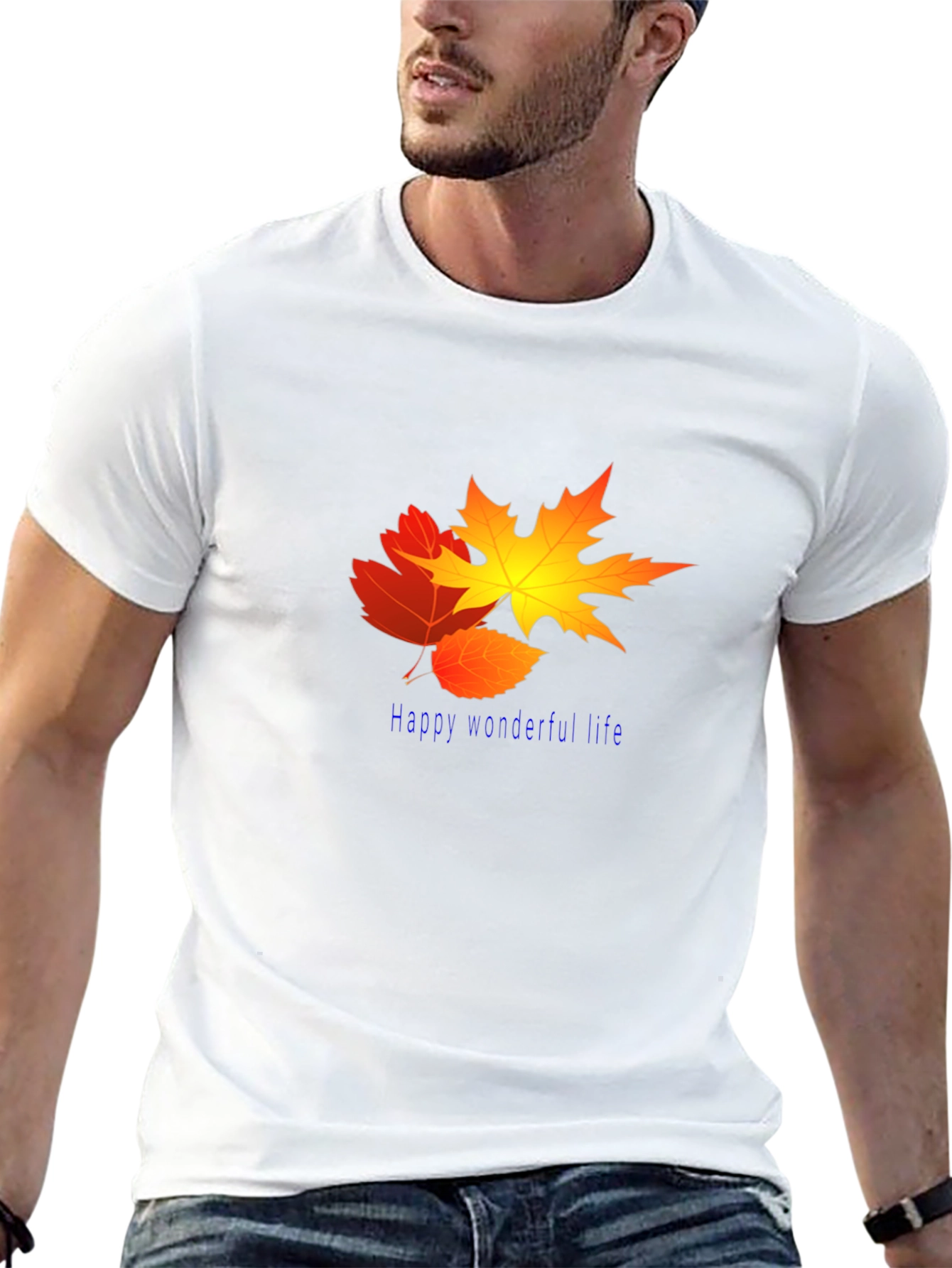 Black Fall Leaves Graphic Tee - Happy Wonderful Life view 13