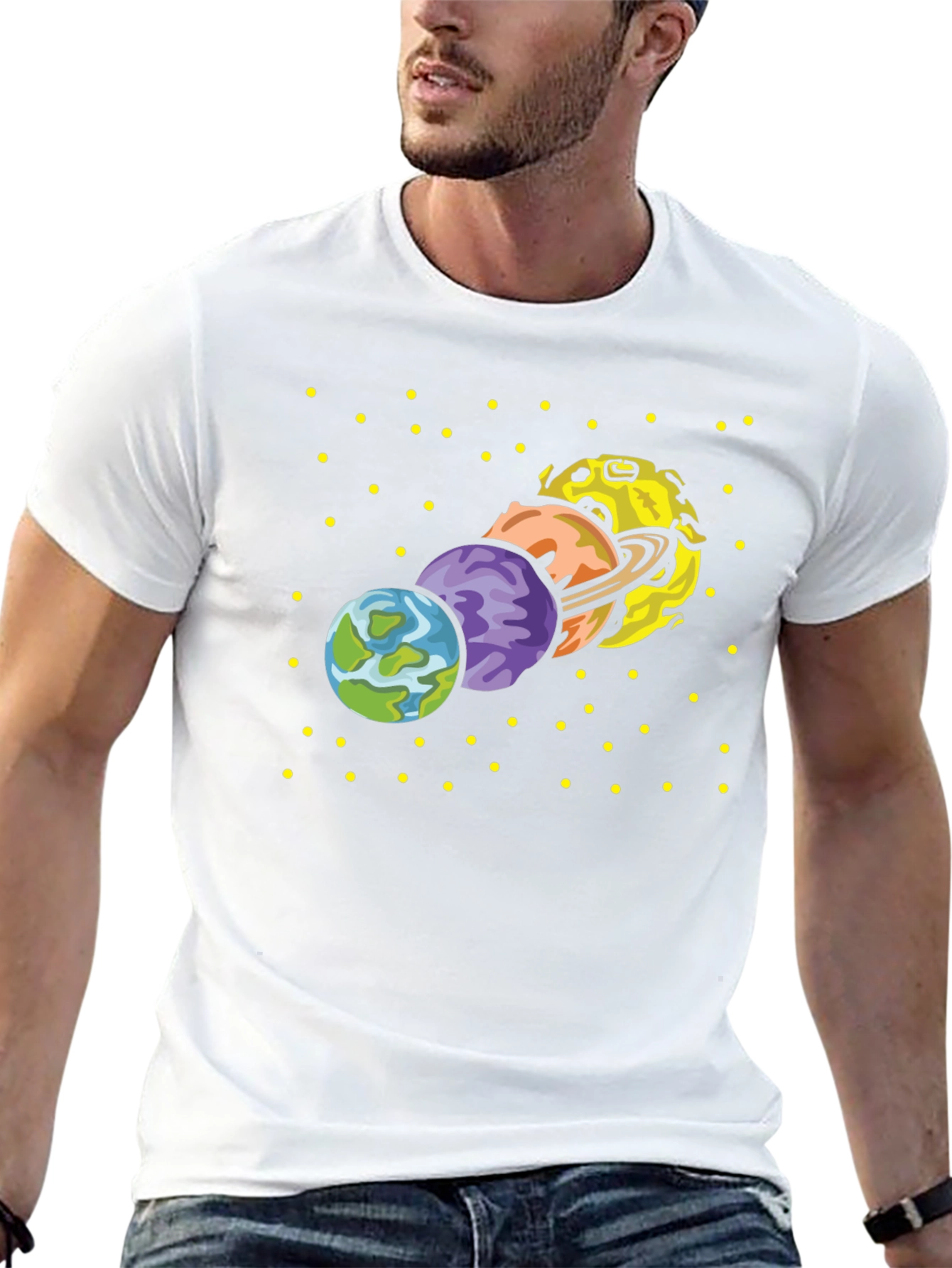Black Planets Graphic T-Shirt - Space Design view 13